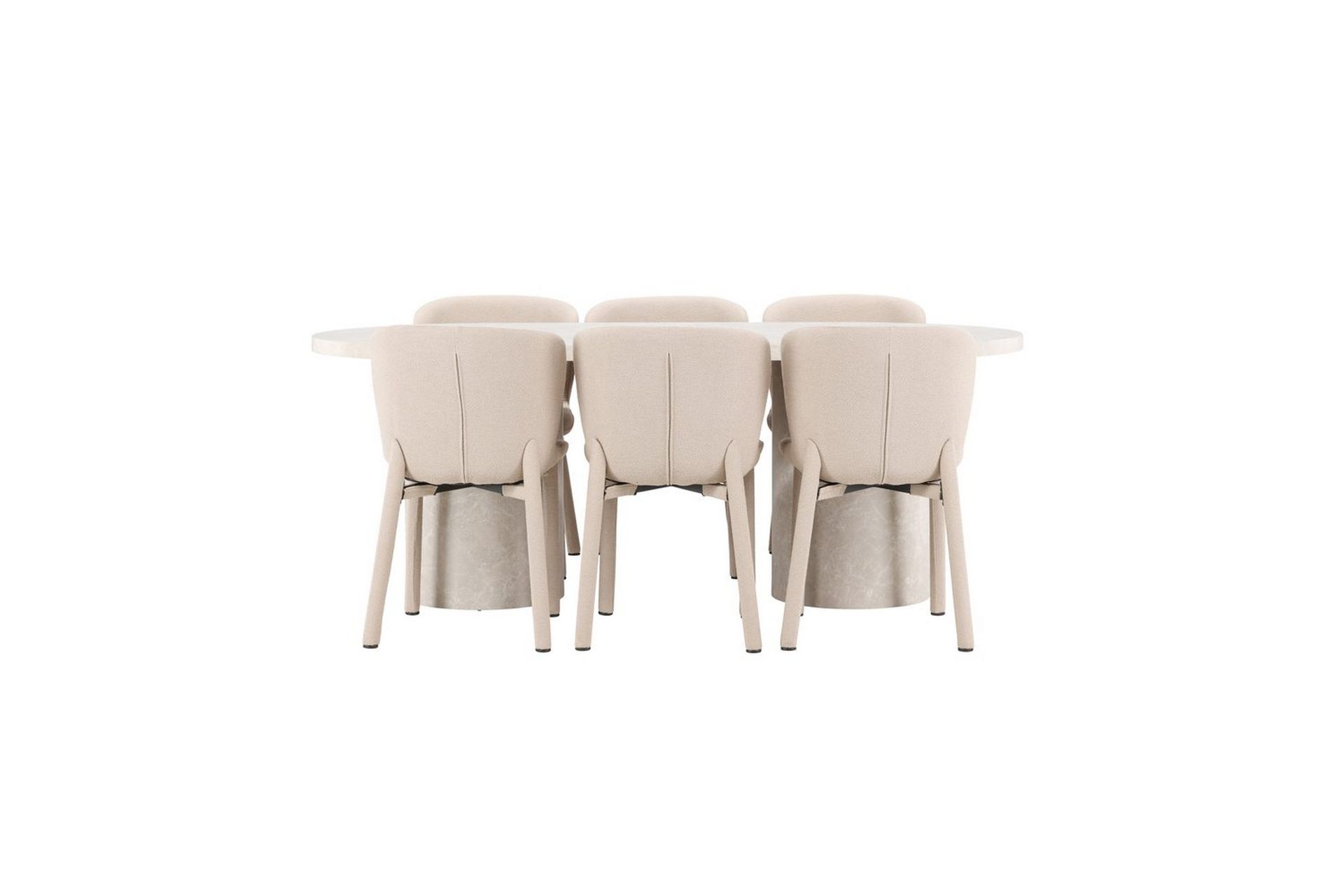 Matgrupp Narvik 100x200 cm Beige med 6st Astoria Stolar Beige - Beige