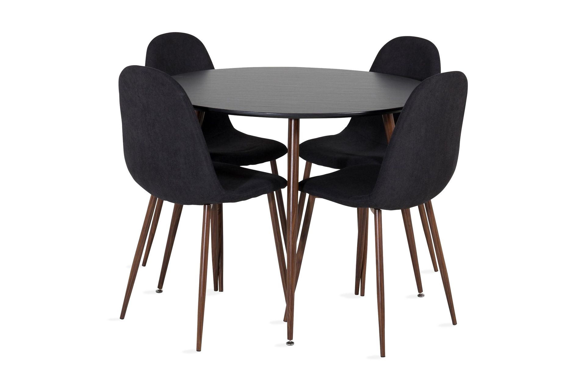 Ridones Matgrupp inkl 4 Ypas Stolar - Svart/Brun