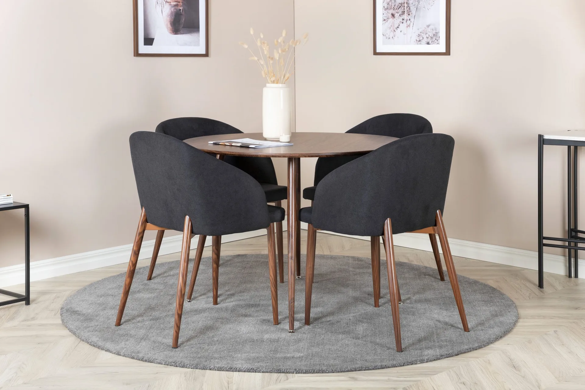 Ridones Matgrupp Rund 100 cm + 4 st Kullersbro Matstolar -