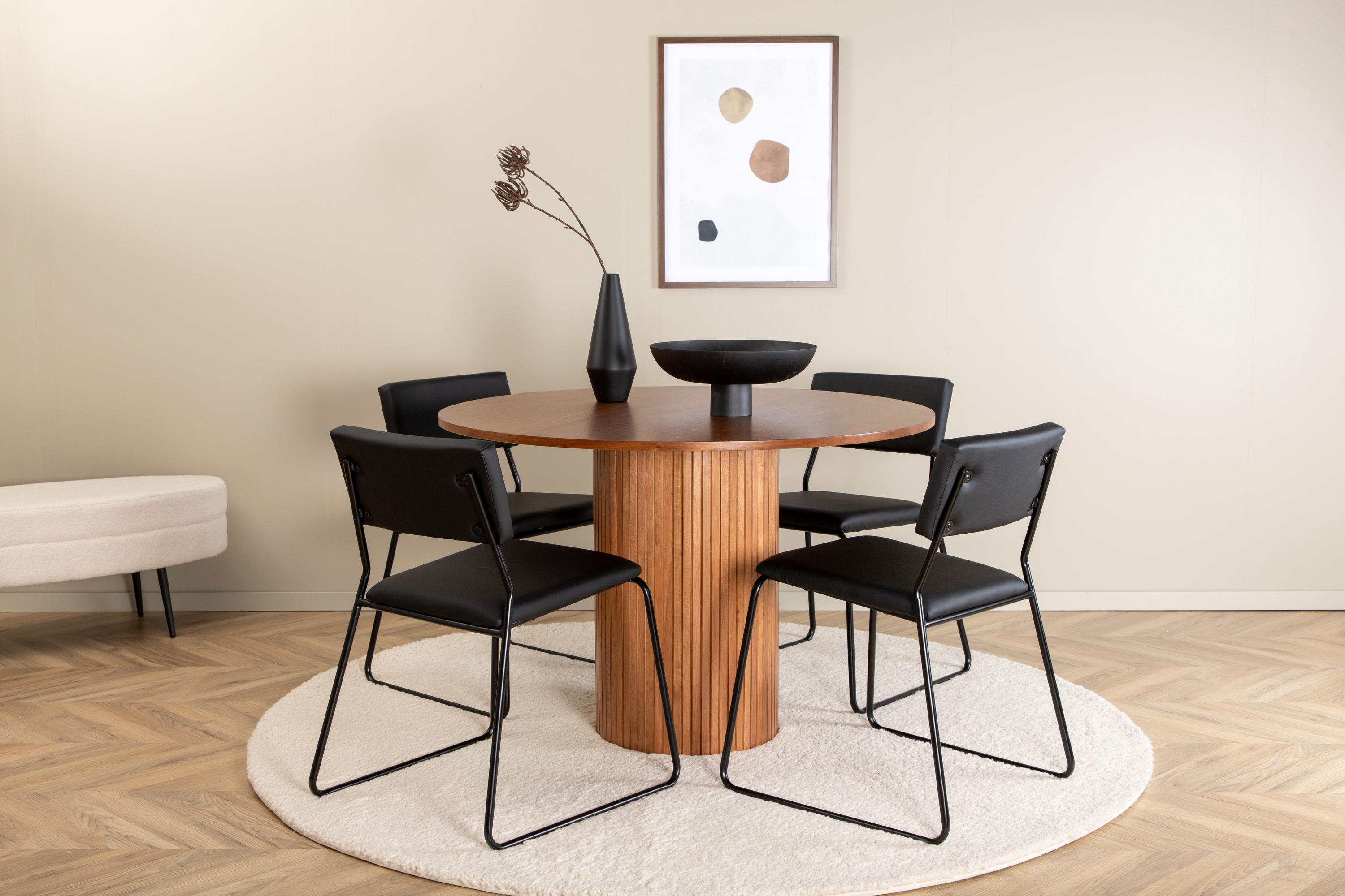 runt bianca matbord med 4st kenth matstol -