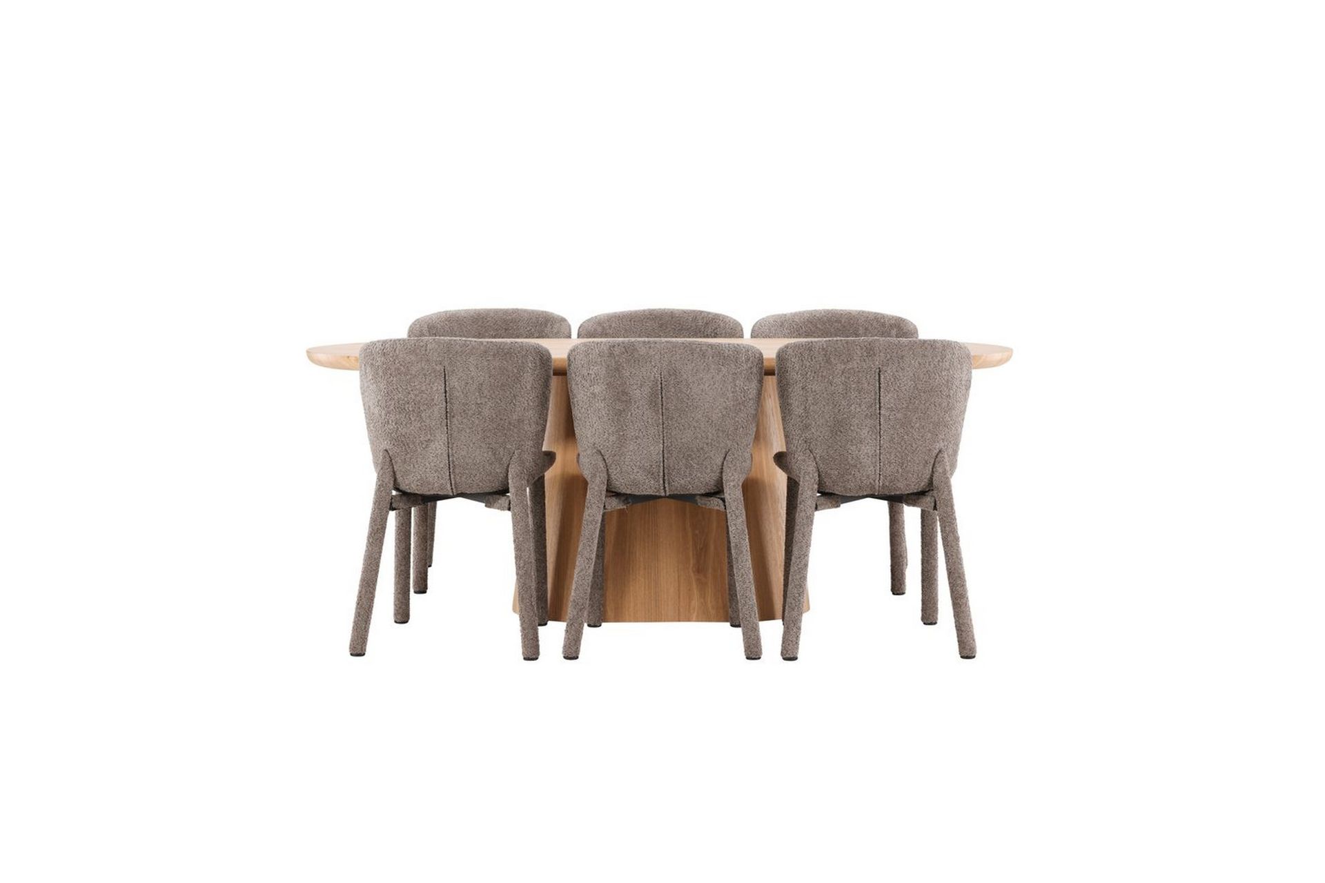Matgrupp Stj&auml;rn&ouml; 200x90 cm Natur med 6st Astoria Stolar Brun - Brun