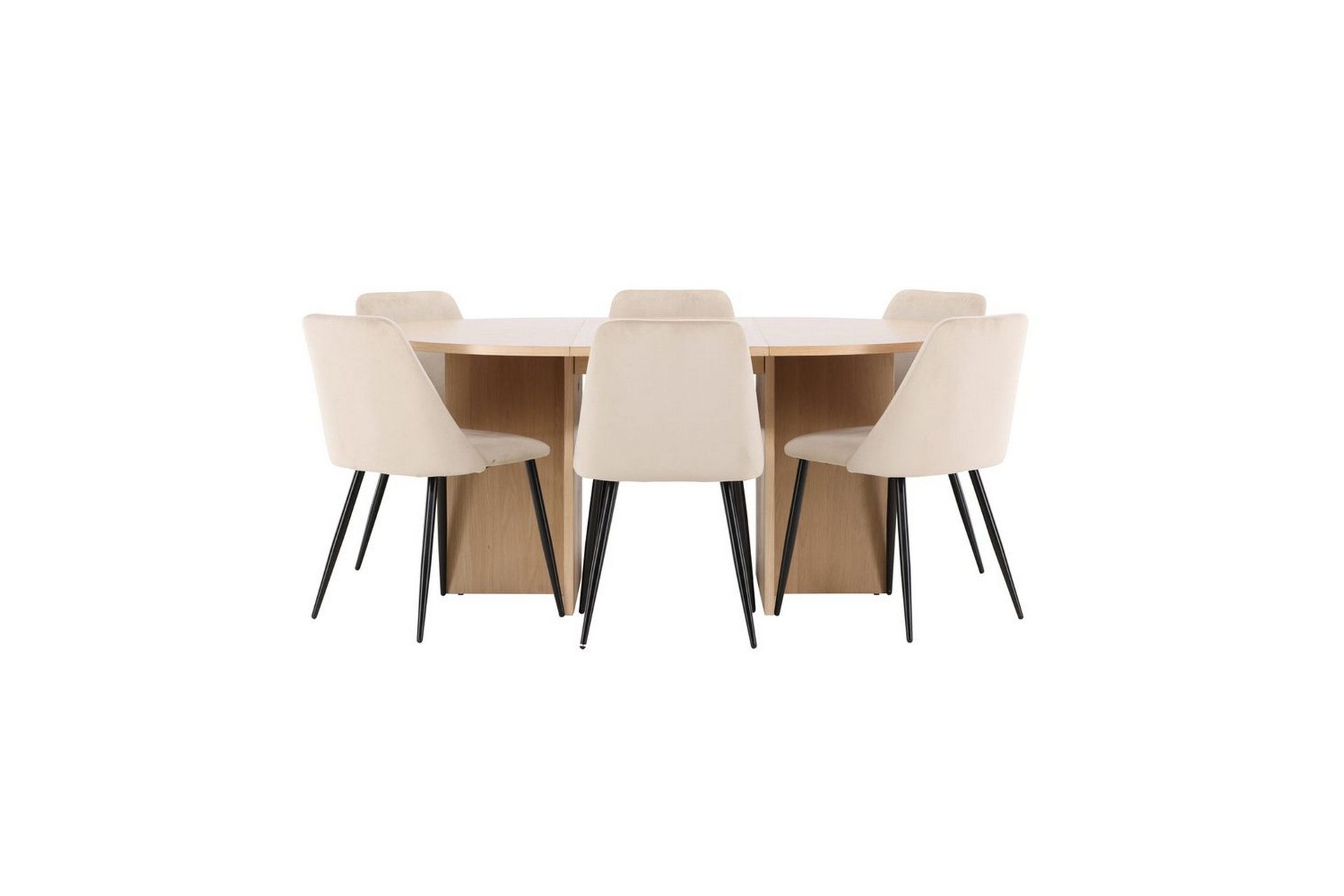 Matgrupp Strada Runt 120/170 cm med Night Stolar 6 st - 6 st