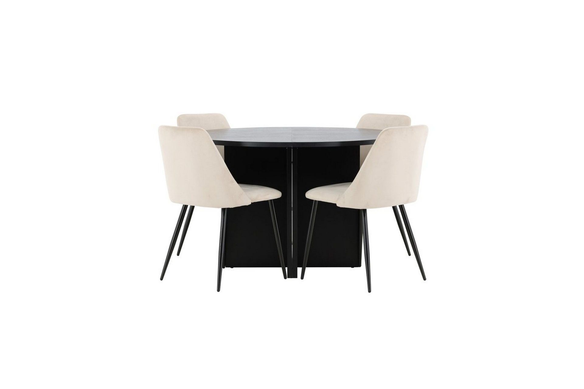 Matgrupp Strada Runt 120/170 cm Svart med Night Stolar 4 st - 4 st