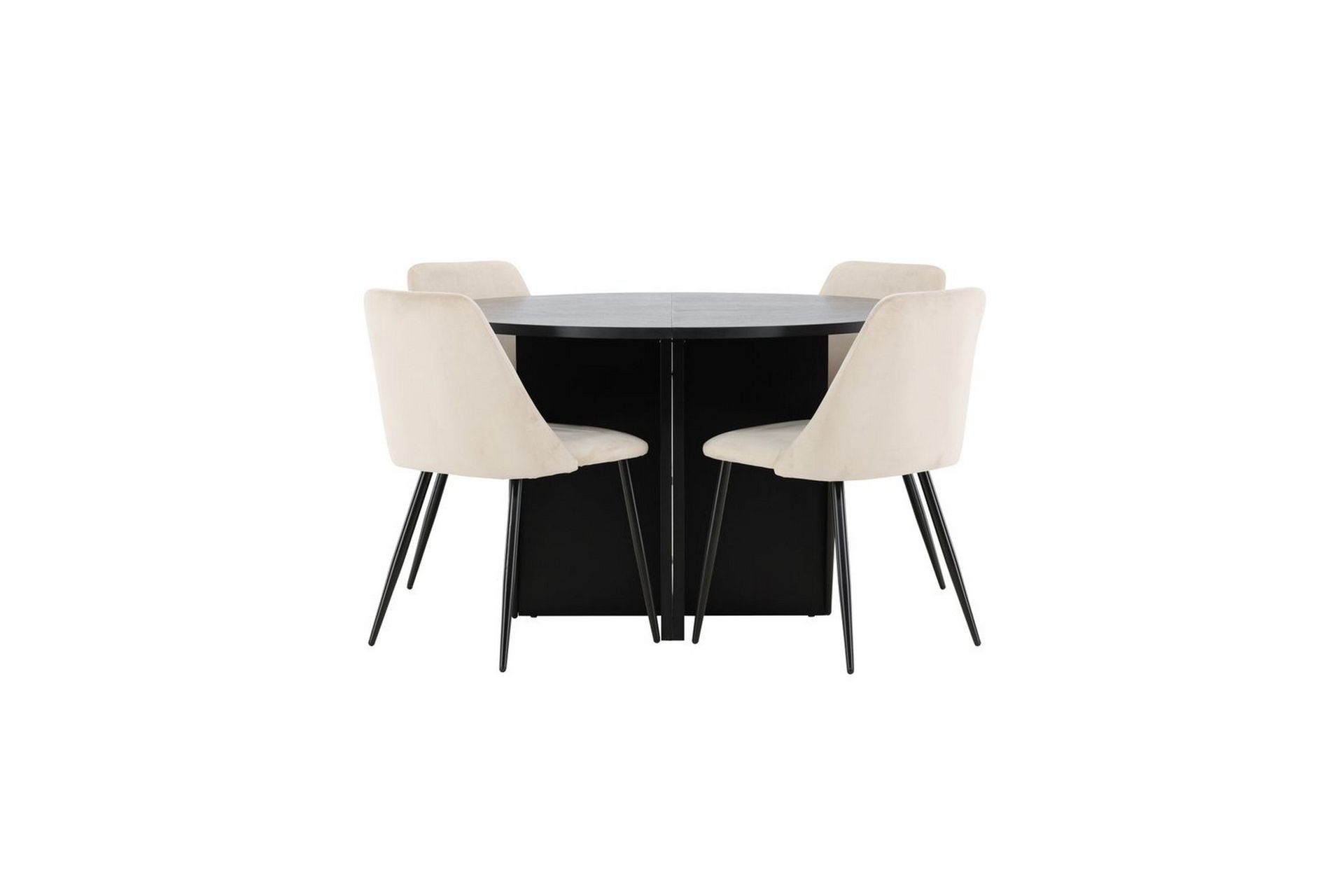 matgrupp strada runt 120/170 cm svart med night stolar 4 st - 4 st