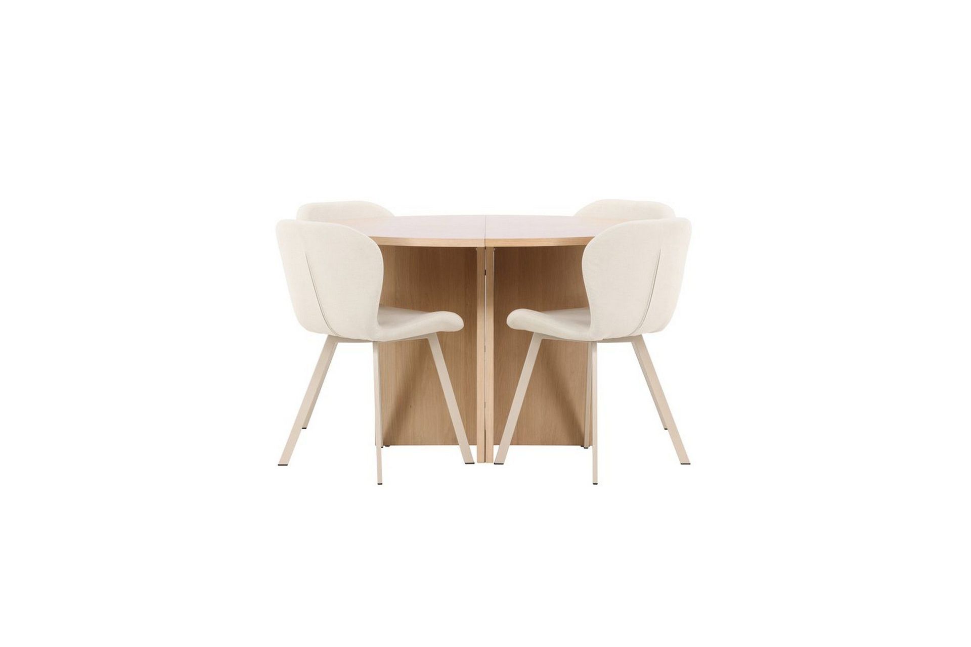 Matgrupp Strada Runt 120/170 cm Vit med Lilja Stolar 4 st - 4 st