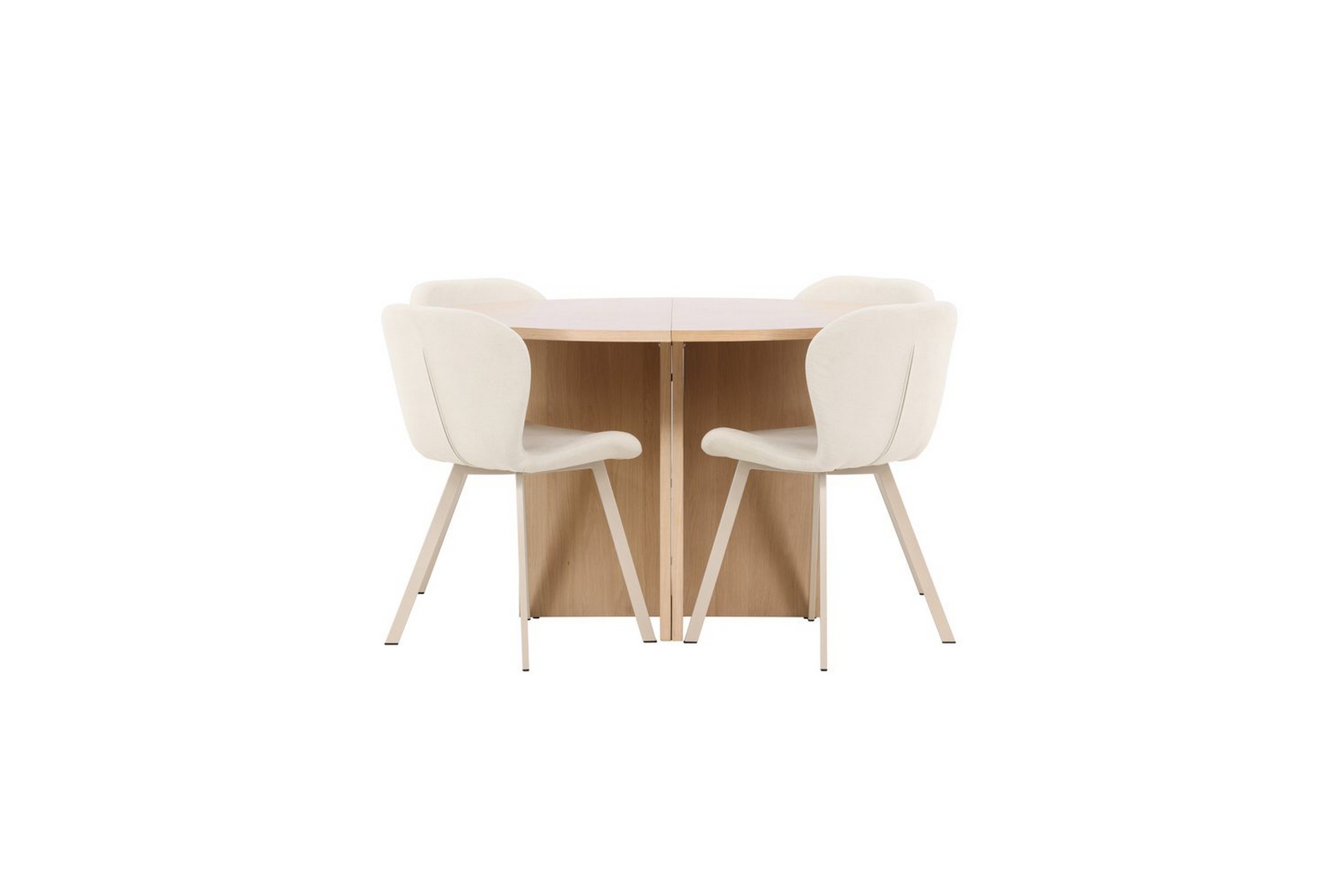 matgrupp strada runt 120/170 cm vit med lilja stolar 4 st - 4 st