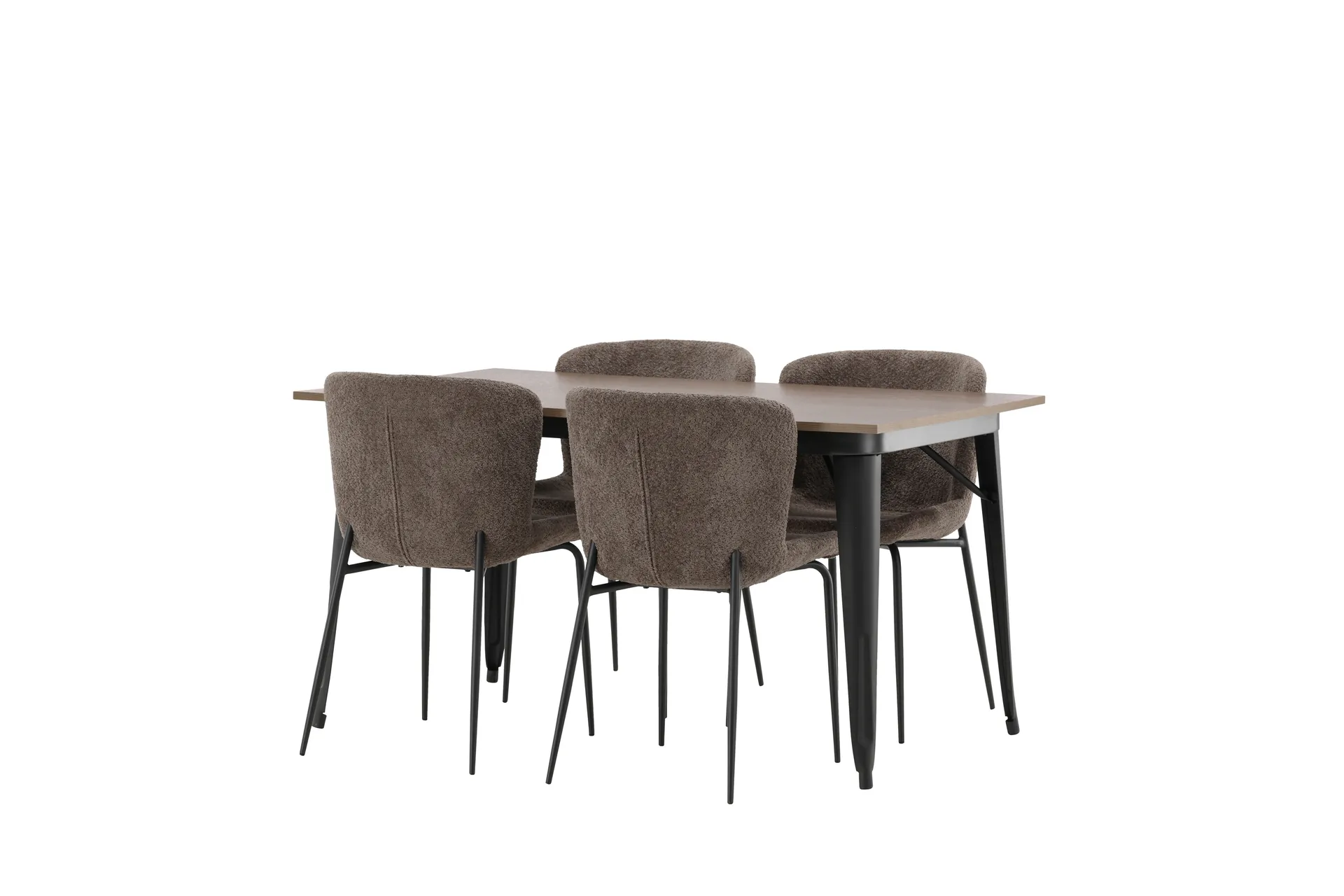 Matgrupp Tudera  140 cm Rektangul&auml;r med 4 Habesh stolar - Beige