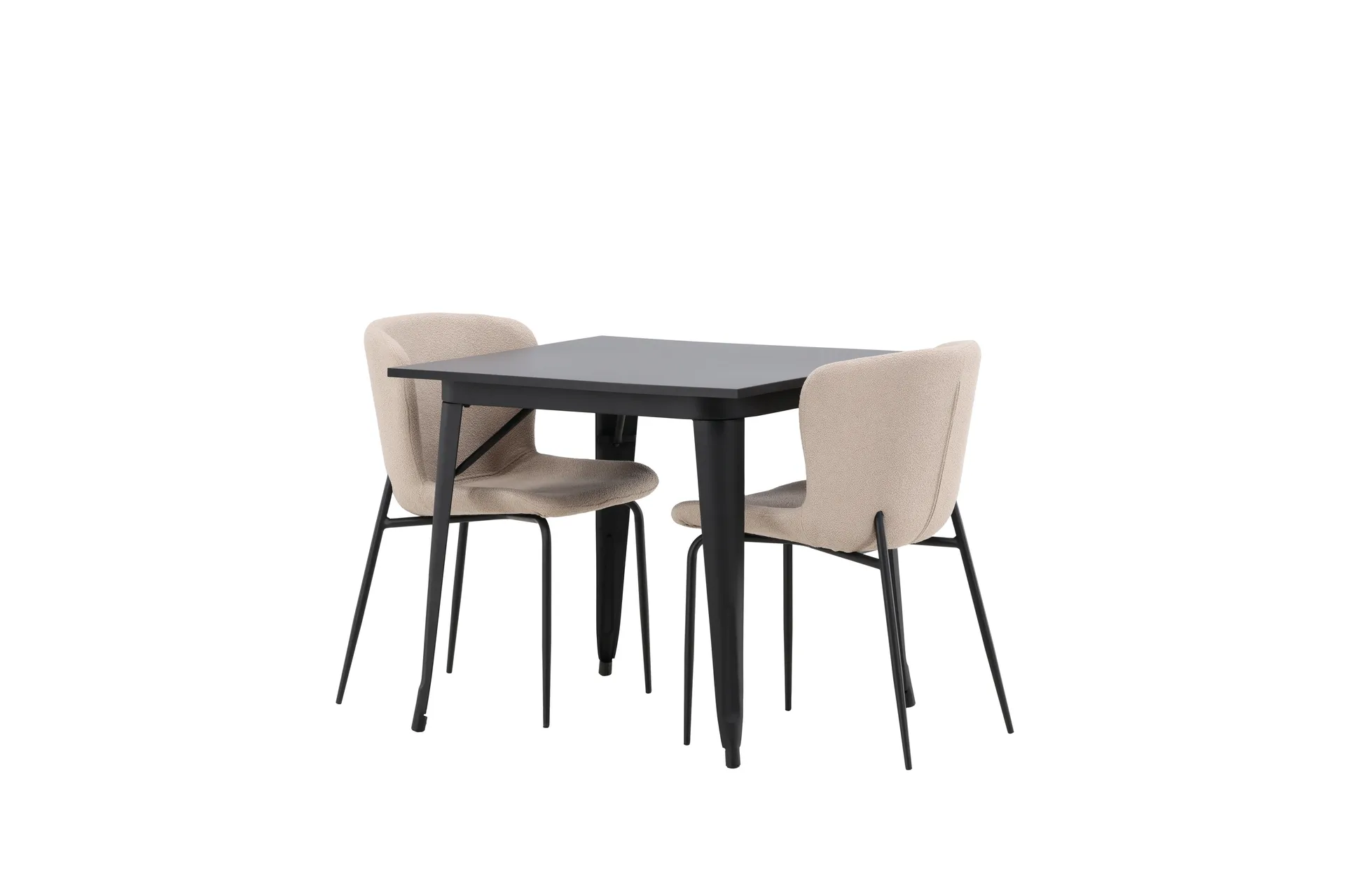 Matgrupp Tudera  80 cm Rektangul&auml;r med 2 Habesh stolar - Beige