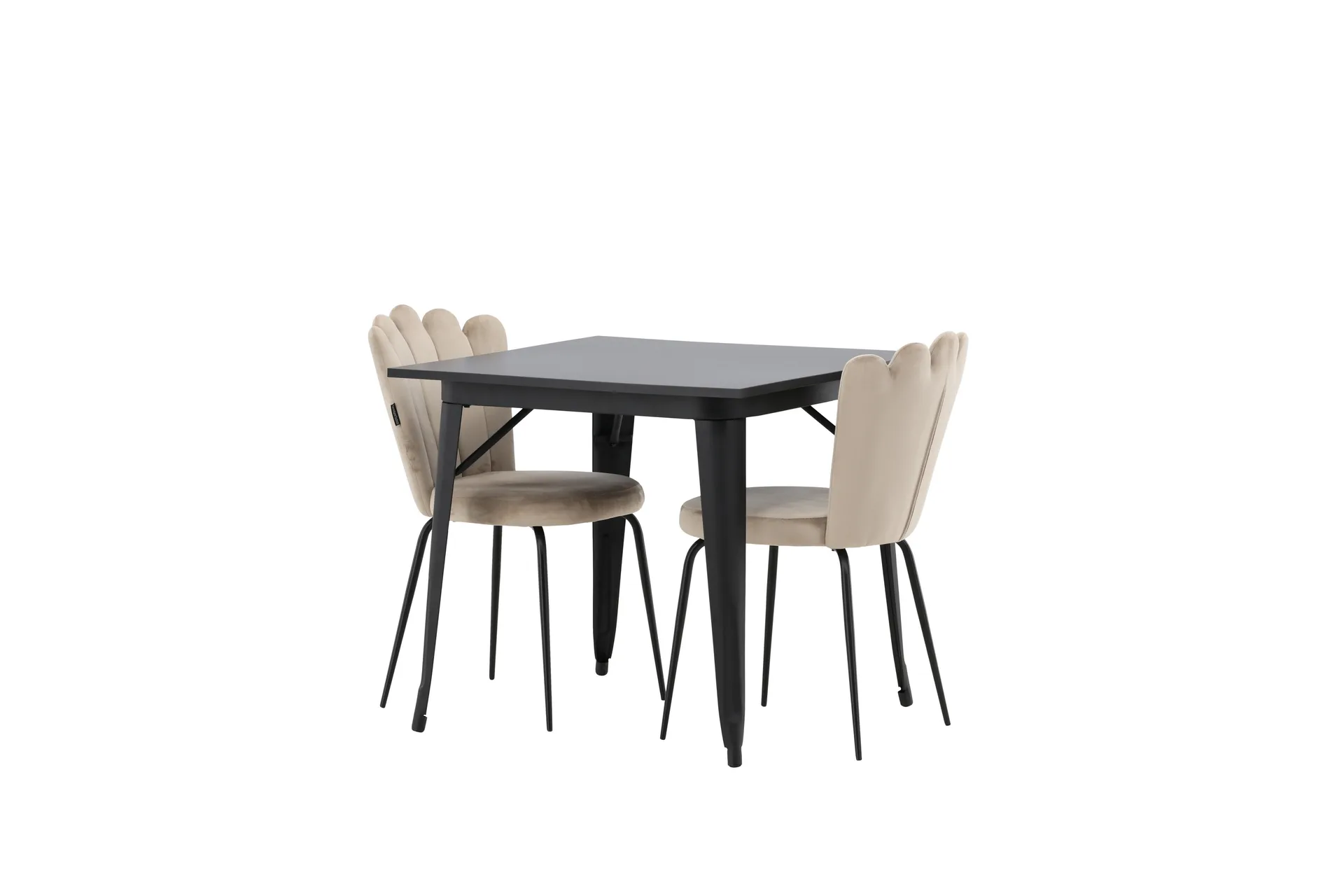 Matgrupp Tudera  80 cm Rektangul&auml;r med 2 Limhamn stolar - Beige