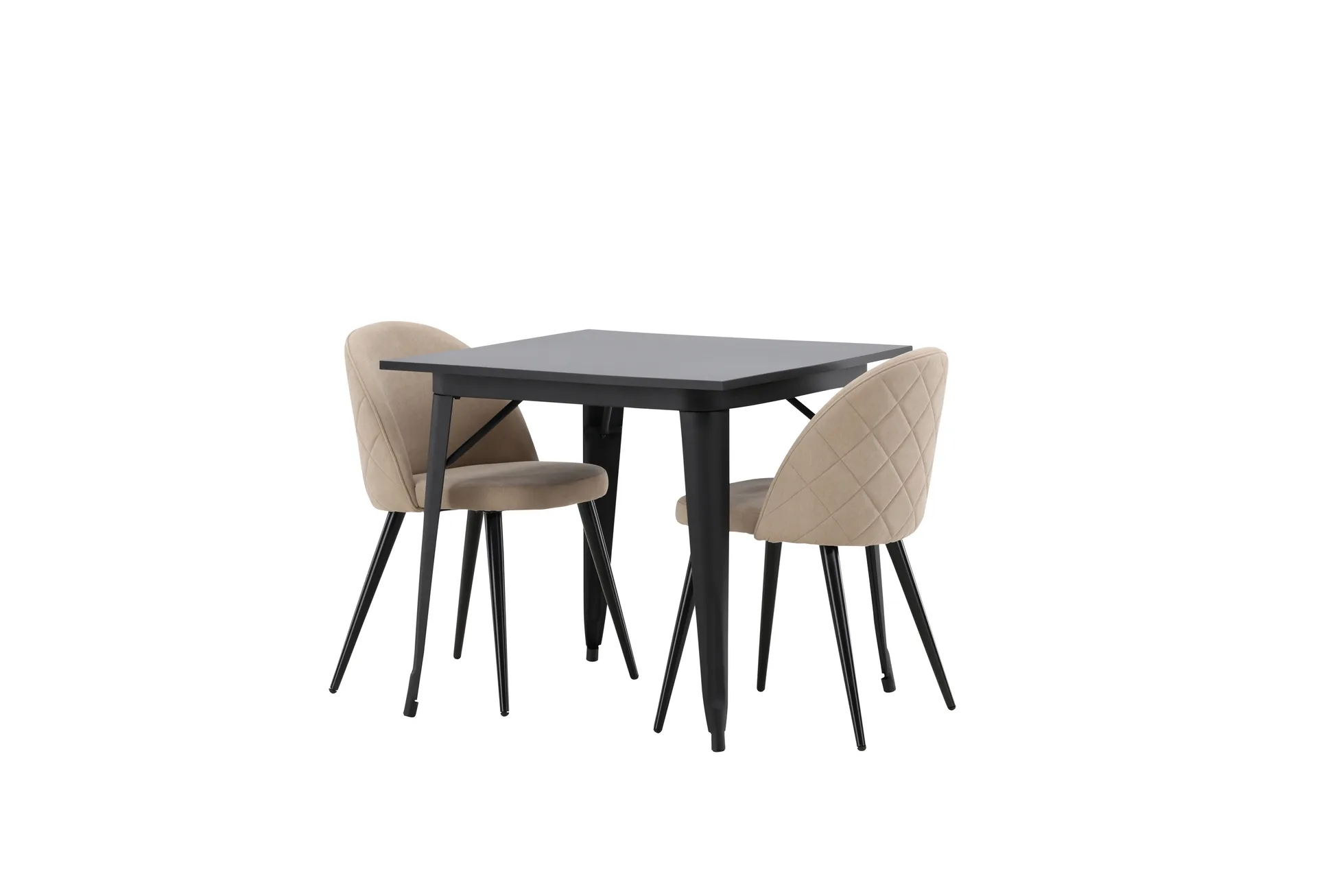 Matgrupp Tudera  80 cm Rektangul&auml;r med 2 Longreone stolar - Beige