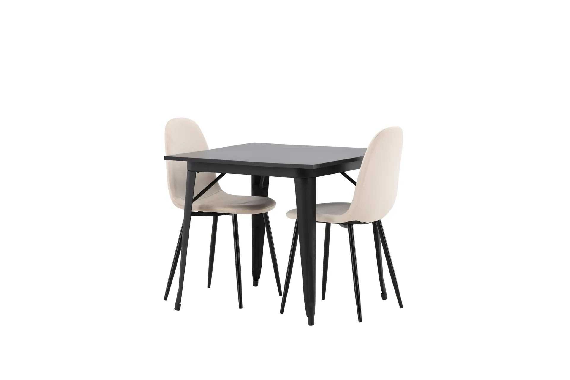 Matgrupp Tudera  80 cm Rektangul&auml;r med 2 Nicci stolar - Beige