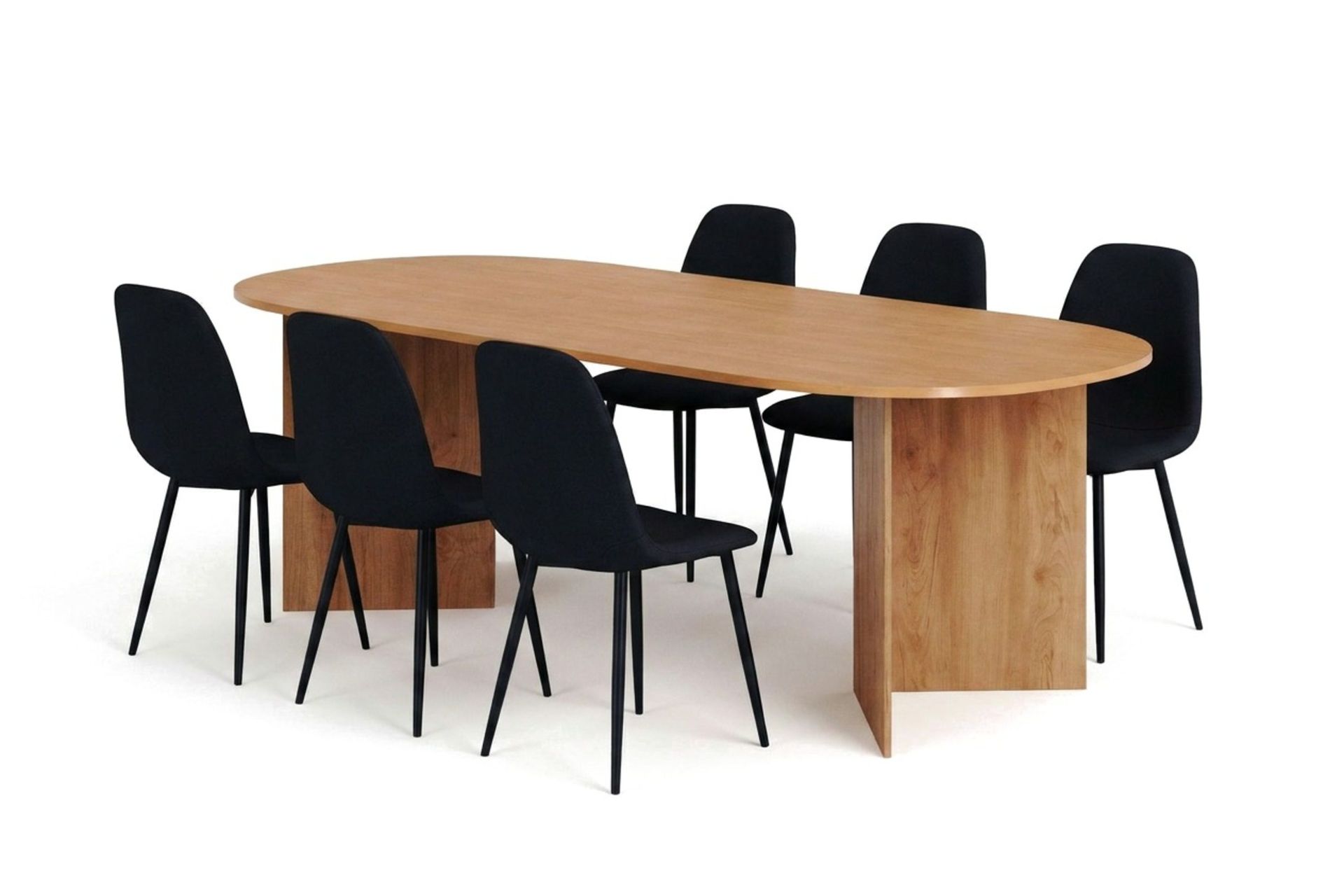 Vera Matgrupp rektangulärt 220 cm Ek med 6 Nibe Matstolar - Ek