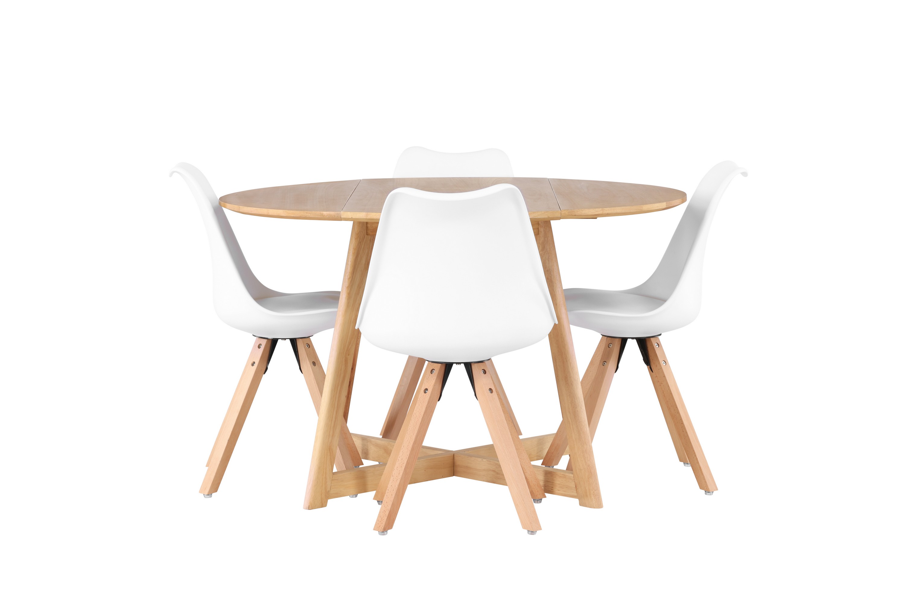 matgrupp yakidon  120 cm rund med 4 zeno stolar - brun