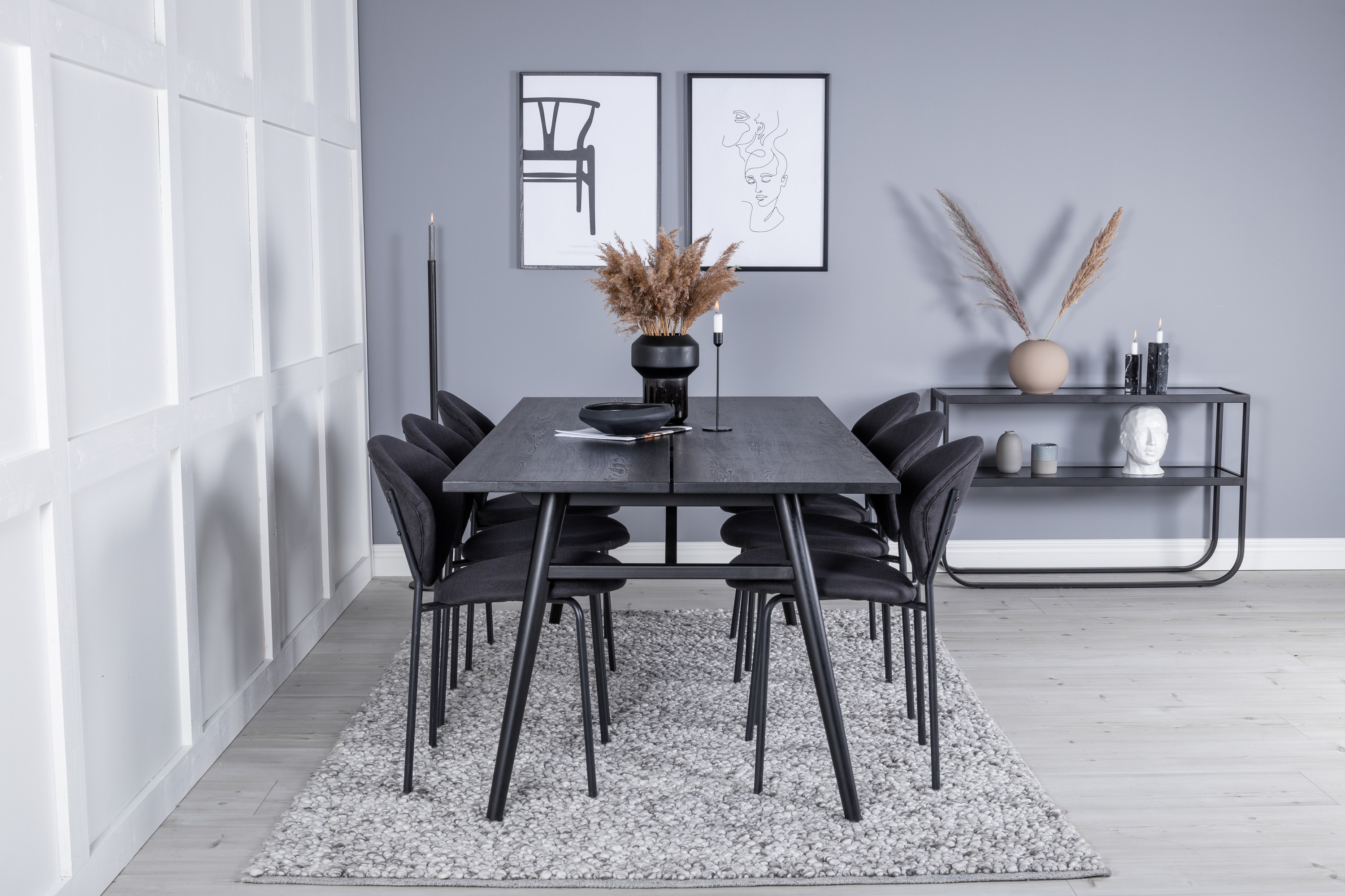 Zenazmi Matbord 195 cm med 6 st Moncoll Matstol