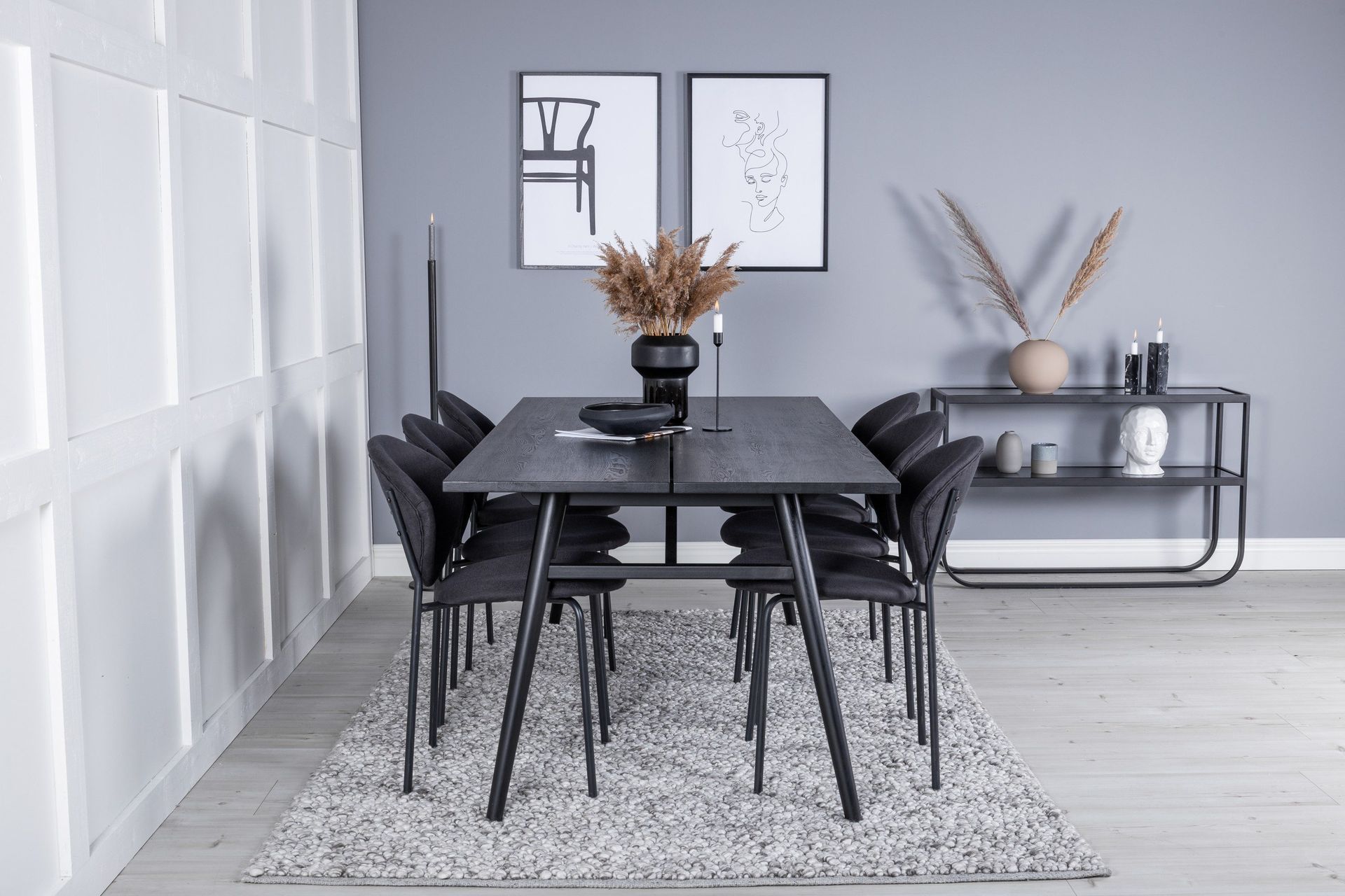 Zenazmi Matbord 195 cm med 6 st Moncoll Matstol -