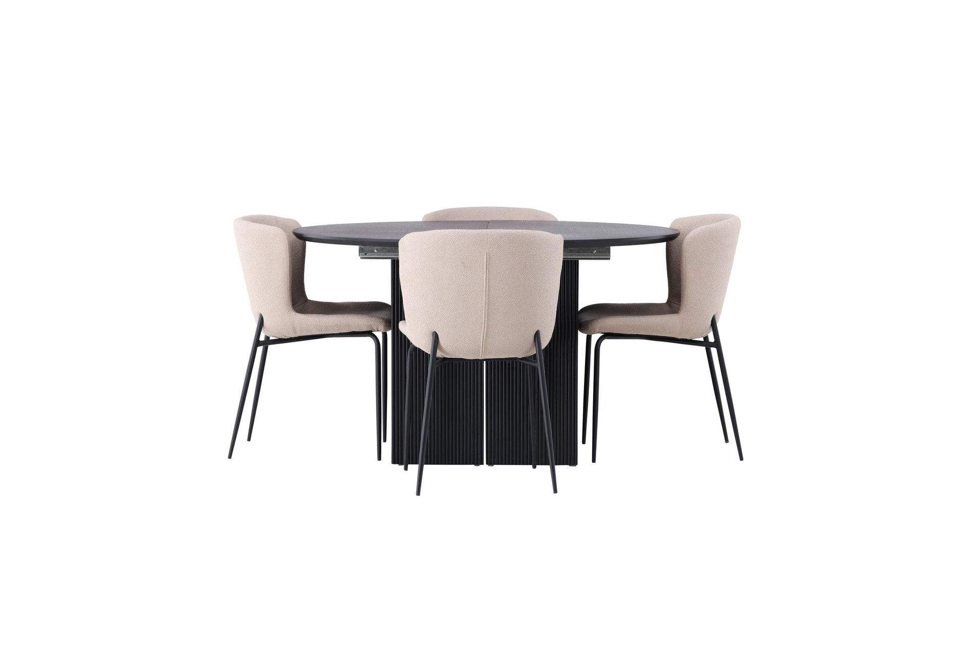 Matilda Matgrupp 130 cm Rund med 4 Modesto Stolar - Beige