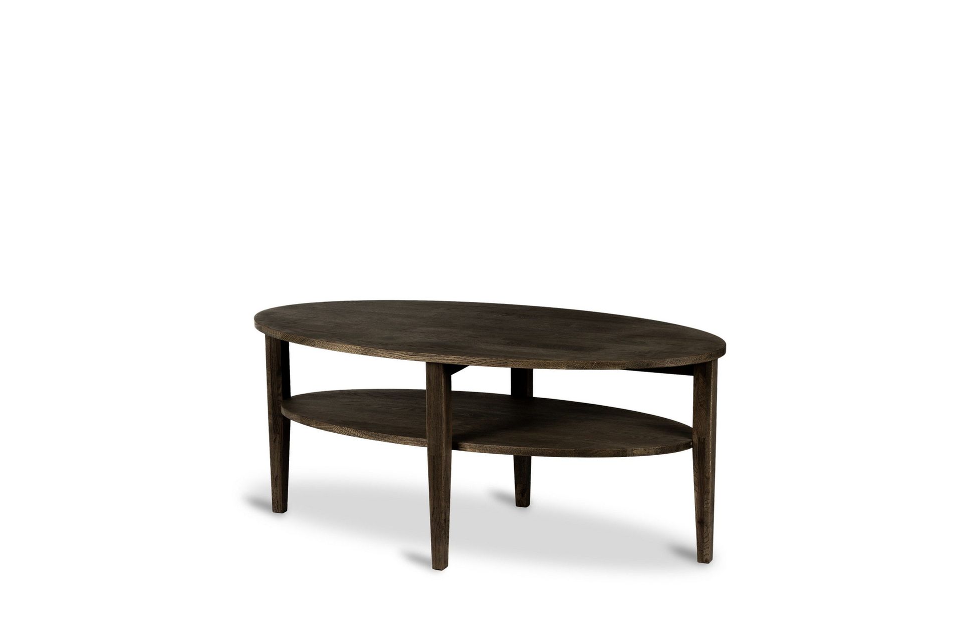 Milford Ovalt Soffbord 120x60 cm  i massivt tr&auml; - M&ouml;rkbrun