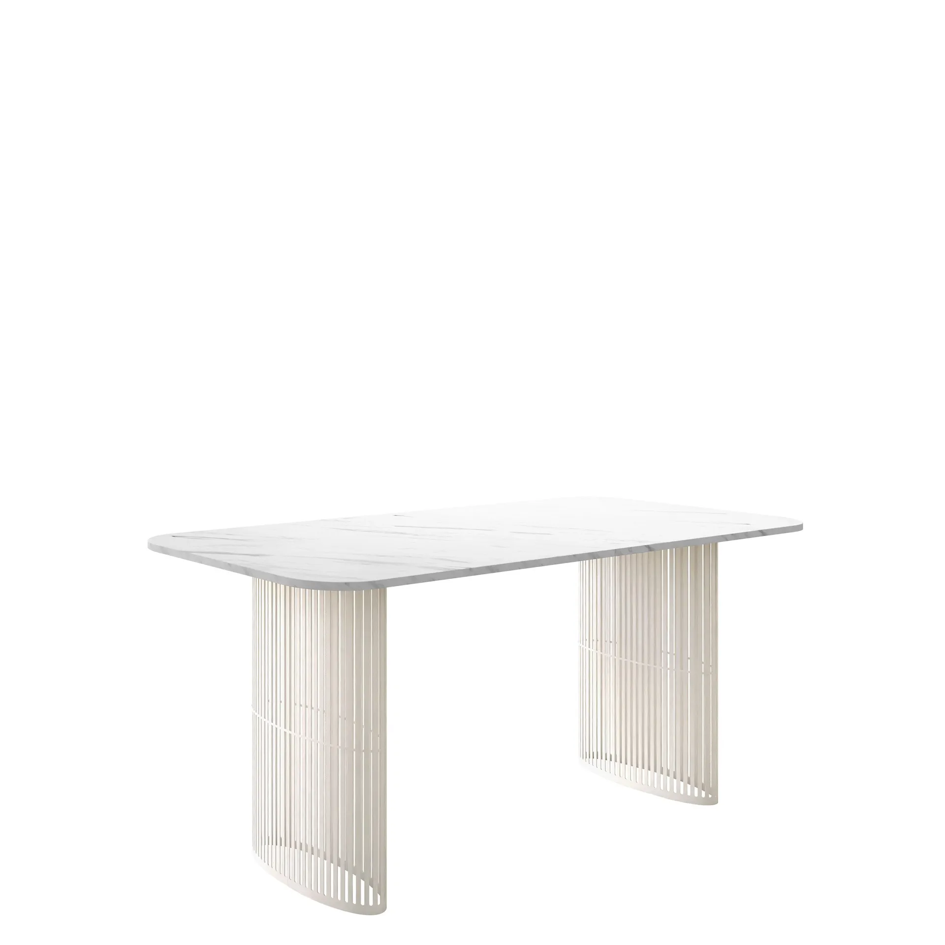 Mirion Matbord förlängningsbart 160-236 cm - beige / vit marmor