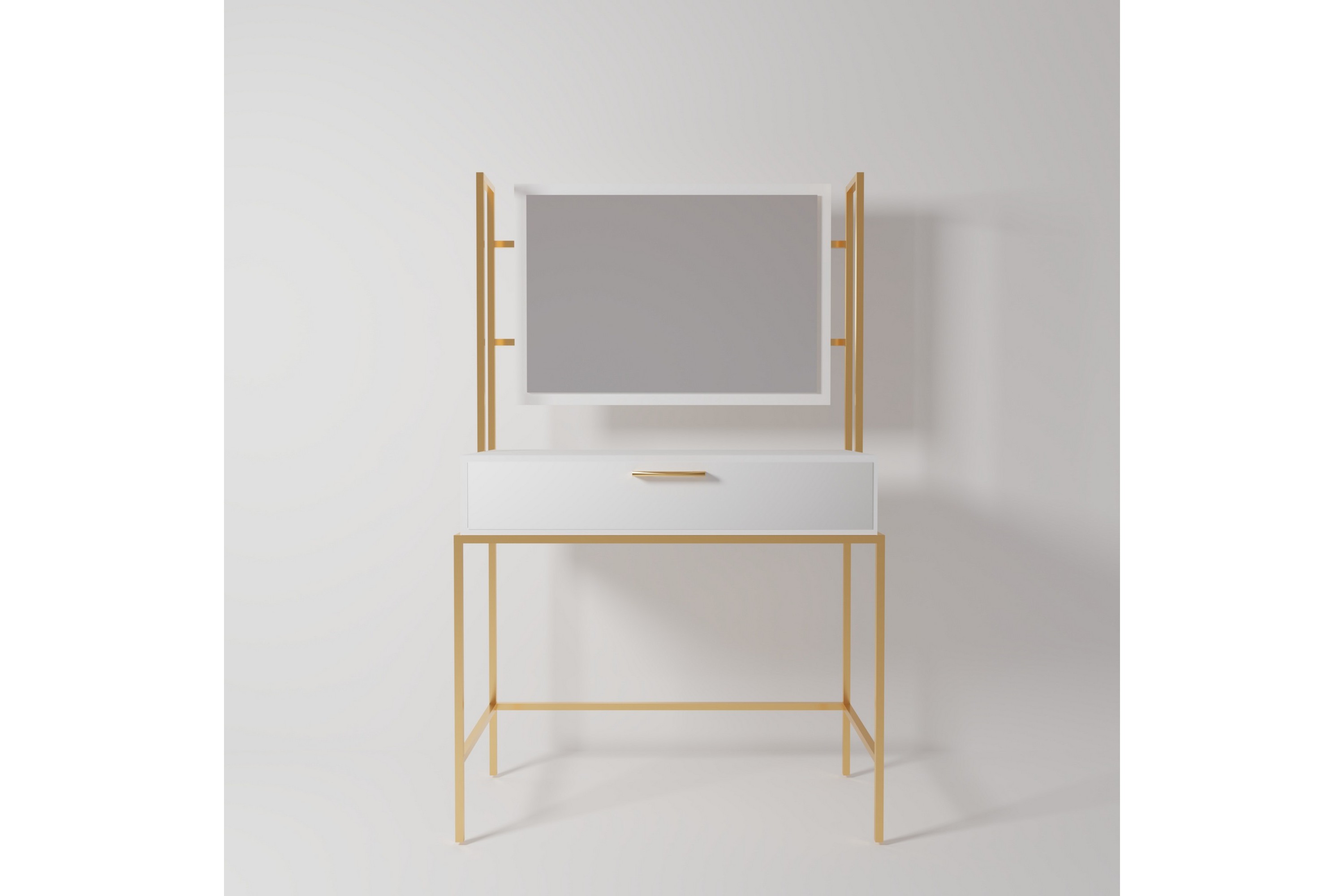 Momodern Sminkbord 120x40 cm Vit/Guld