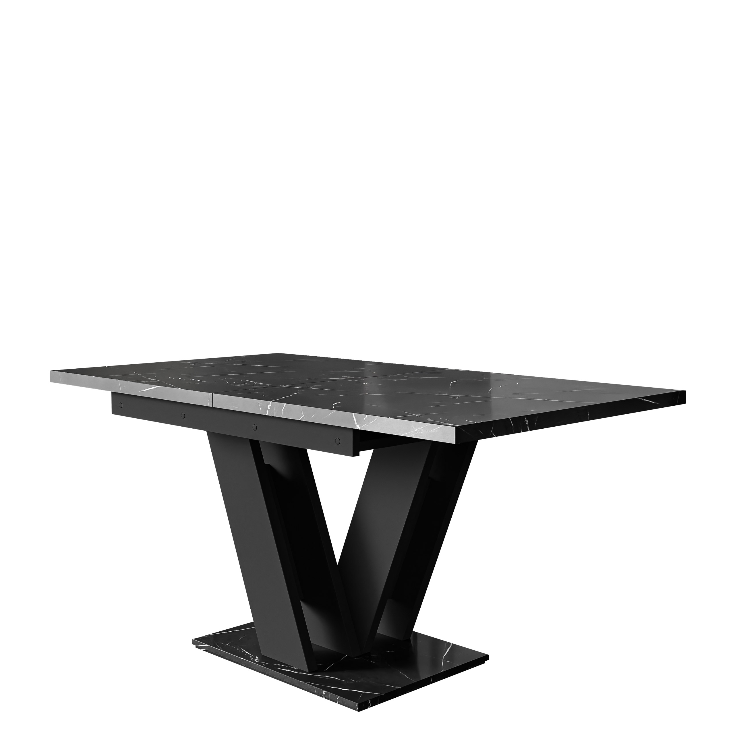 nand förlängningsbart matbord 120-160 cm rektangulär - svart