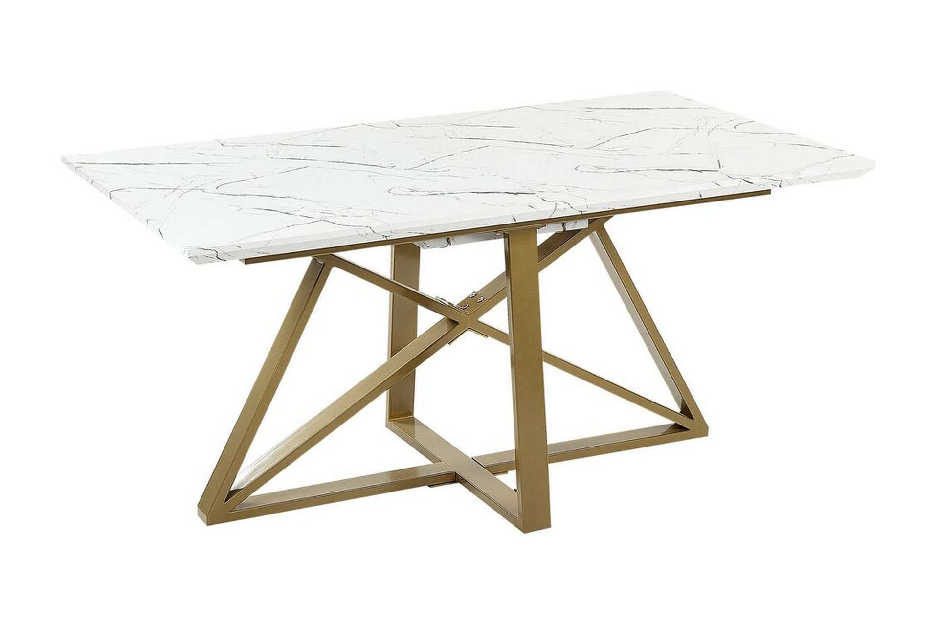 Nettuno Matbord F&ouml;rl&auml;ngningsbart 160-200x90 cm - Vit/Guld