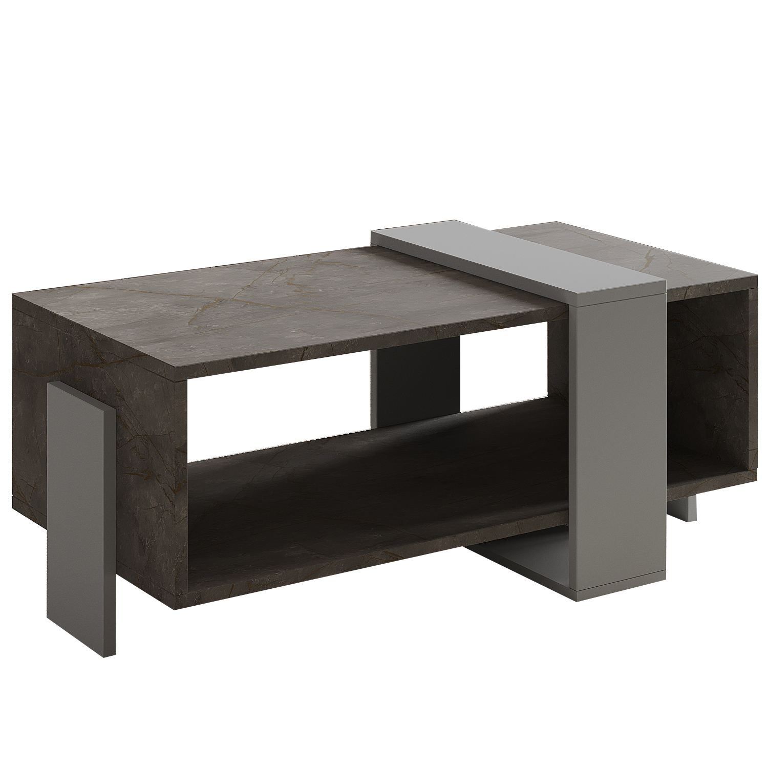 Norell Soffbord 90x40x49 cm - Gordion Marble och Grey