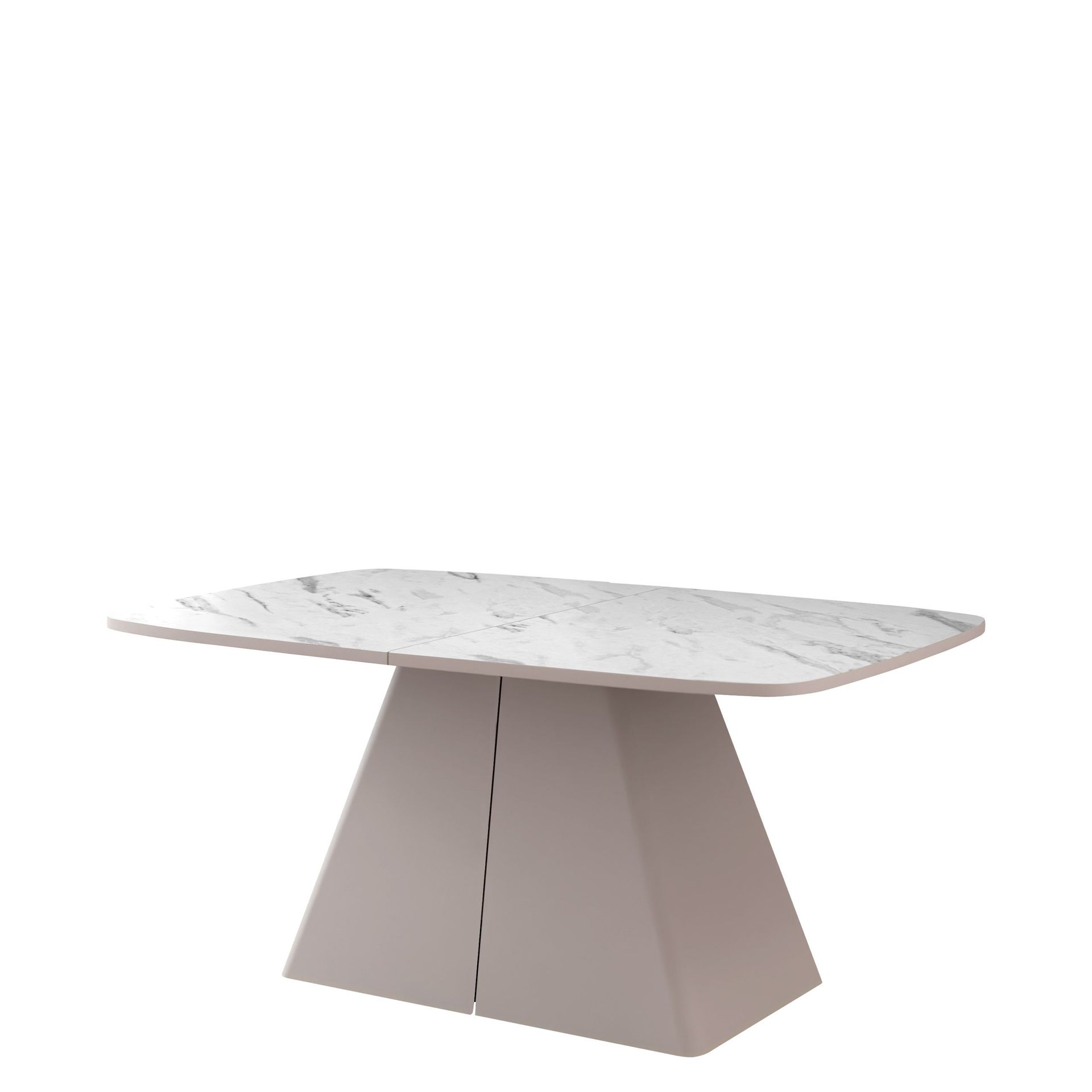 Novaj Matbord f&ouml;rl&auml;ngningsbart 180-256 cm - beige, vit marmor