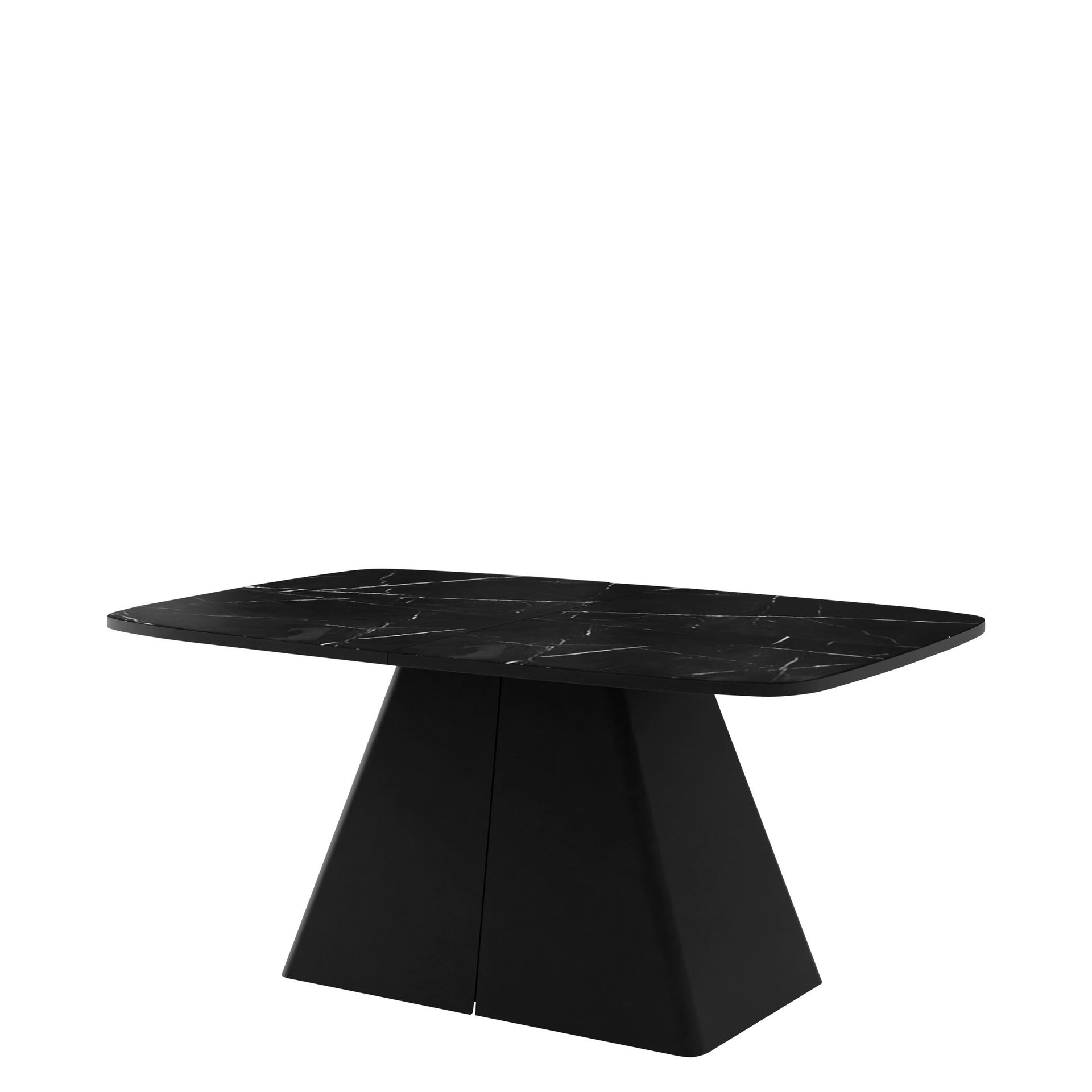 Novaj Matbord f&ouml;rl&auml;ngningsbart 180-256 cm - Svart (marmor)