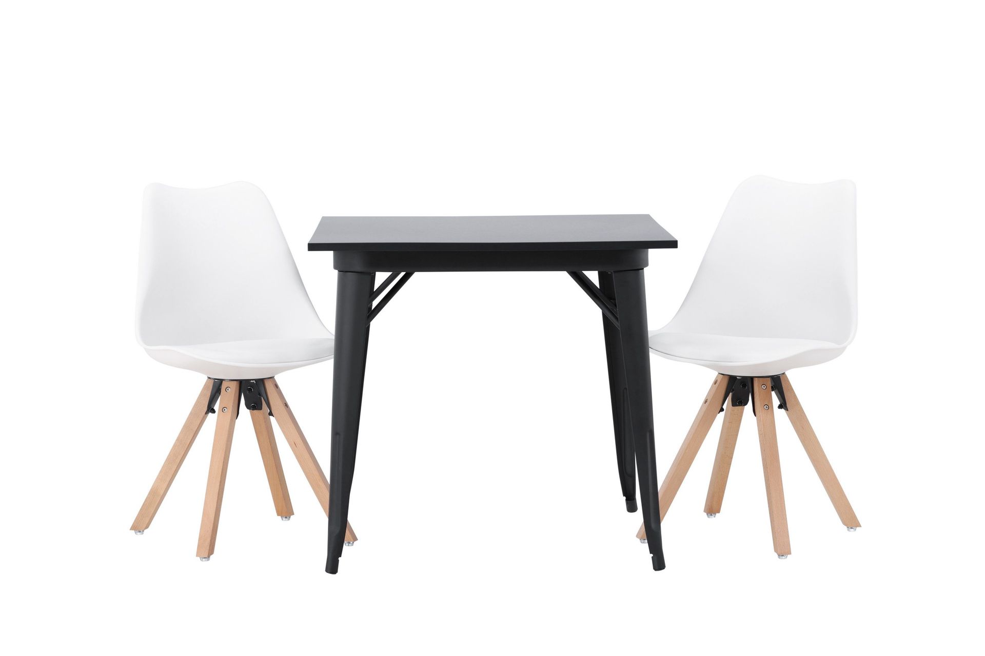 ochovi matgrupp  80 cm rektangulär med 2 zeno stolar - svart