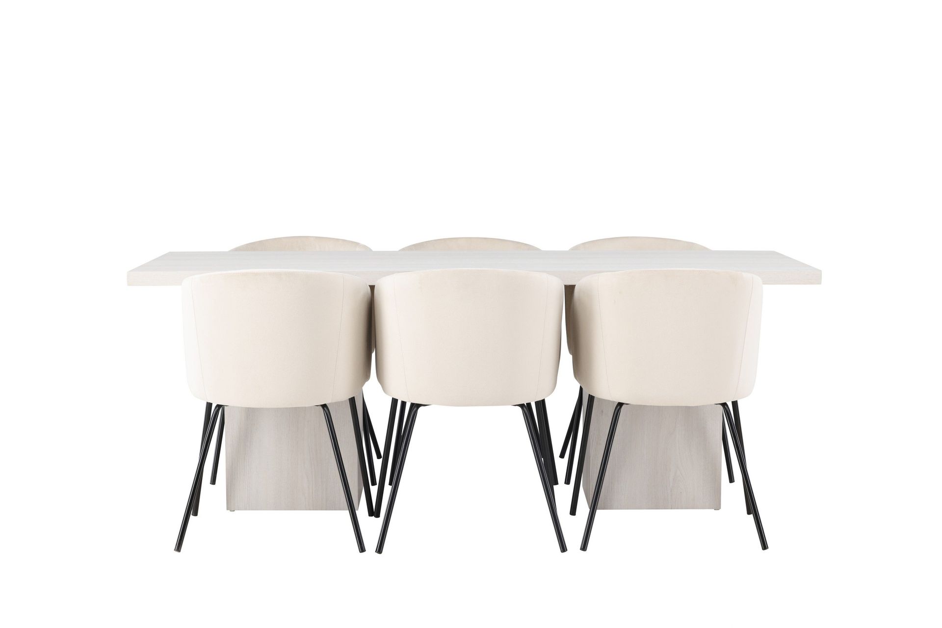 olga matgrupp 200 cm rektangulär med 6 berit stolar - beige