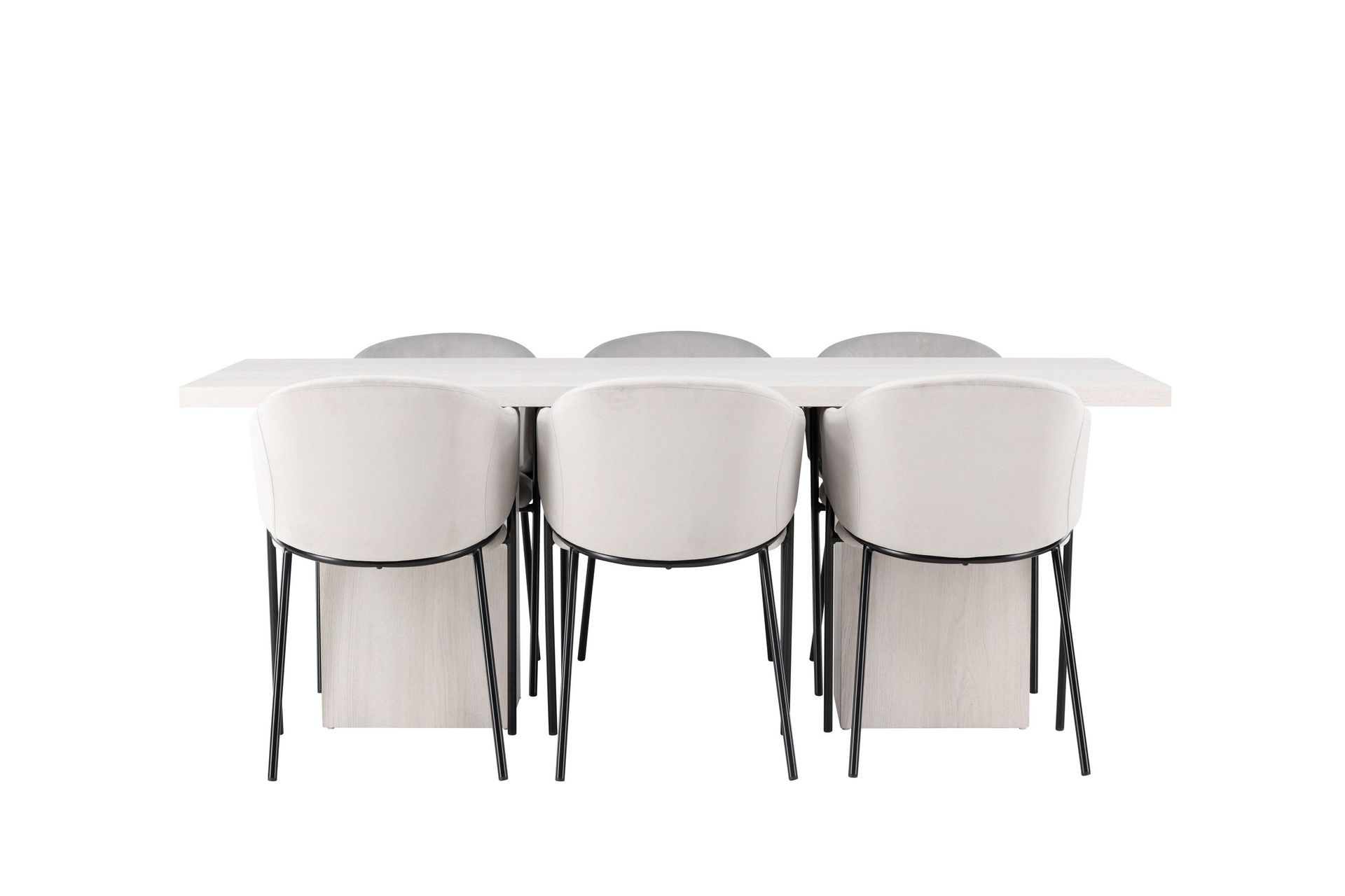 Olga Matgrupp 200 cm Rektangul&auml;r med 6 Evelina Stolar - Vit