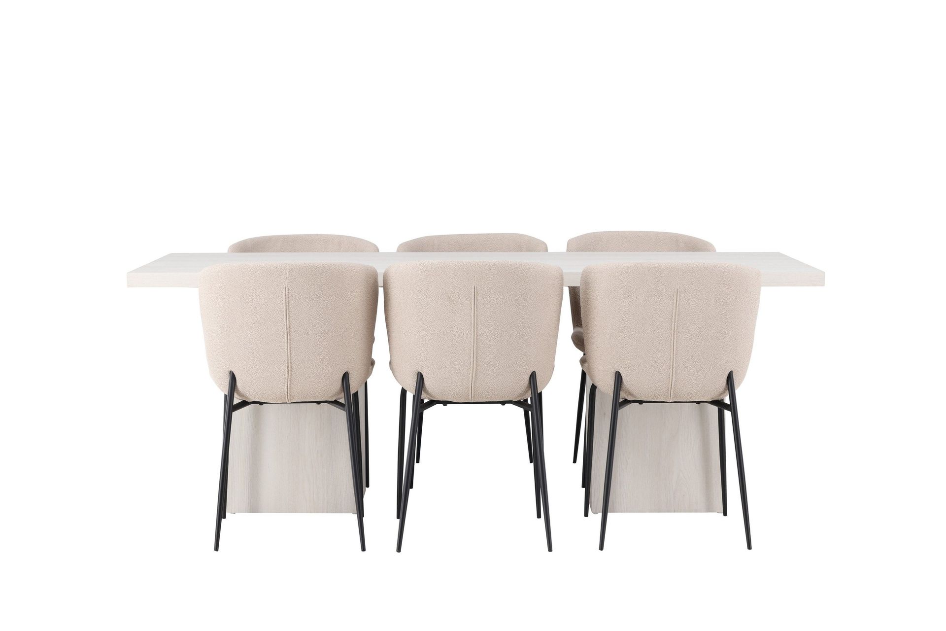 Olga Matgrupp 200 cm Rektangul&auml;r med 6 Modesto Stolar - Beige