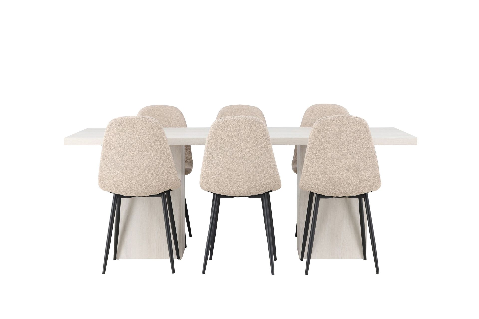 olga matgrupp 200 cm rektangulär med 6 polar stolar - beige