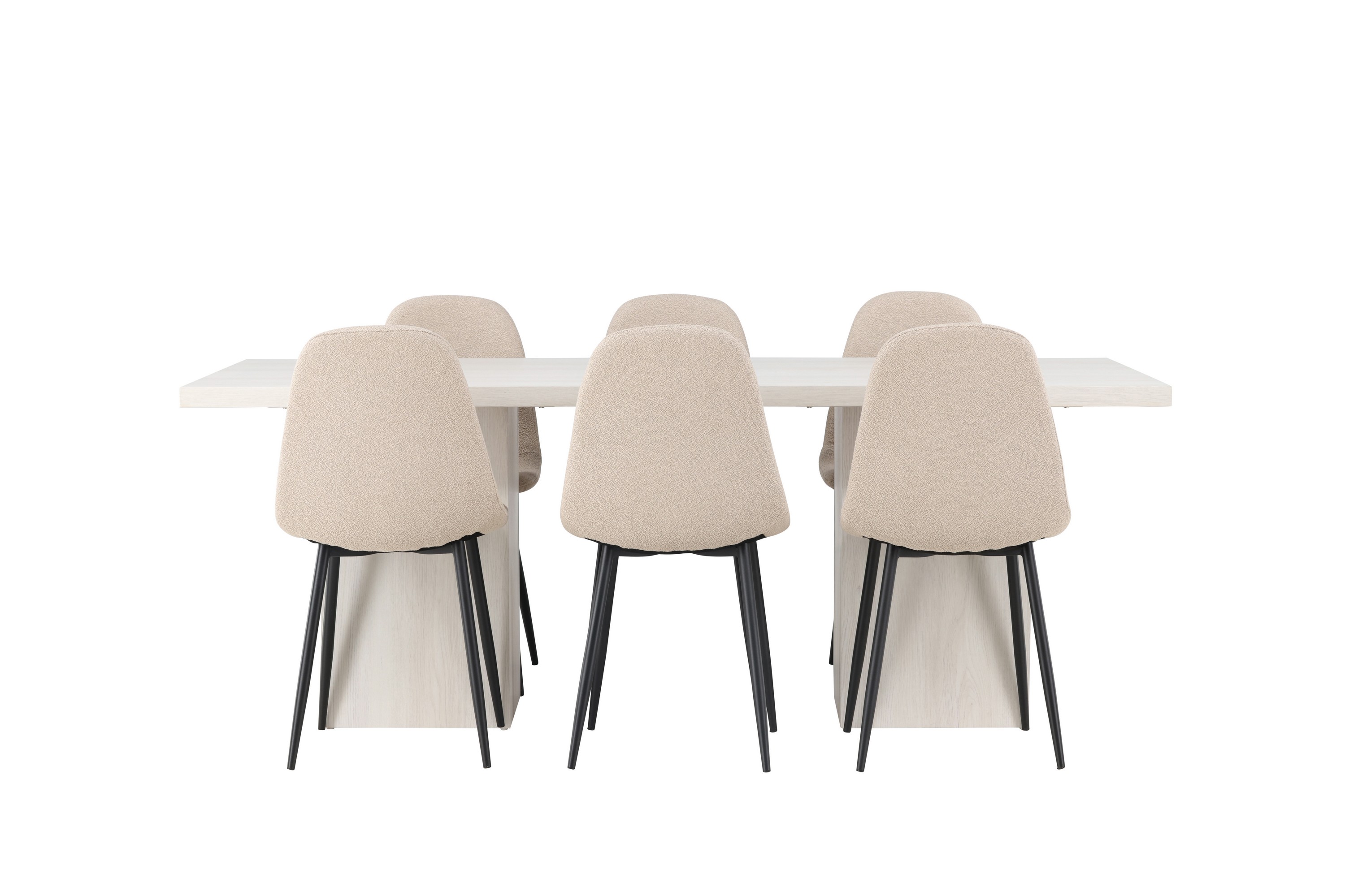 Olga Matgrupp 200 cm Rektangulär med 6 Polar Stolar Beige