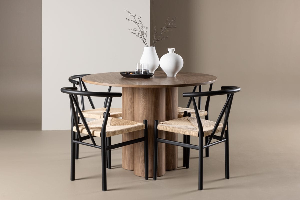 Olivia Matbord 110 cm med 4 Alfons Karmstol -