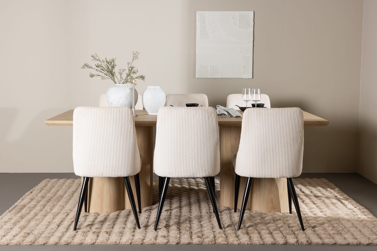 Olivia Matbord 210x100 cm med 6 Leone Matstol -