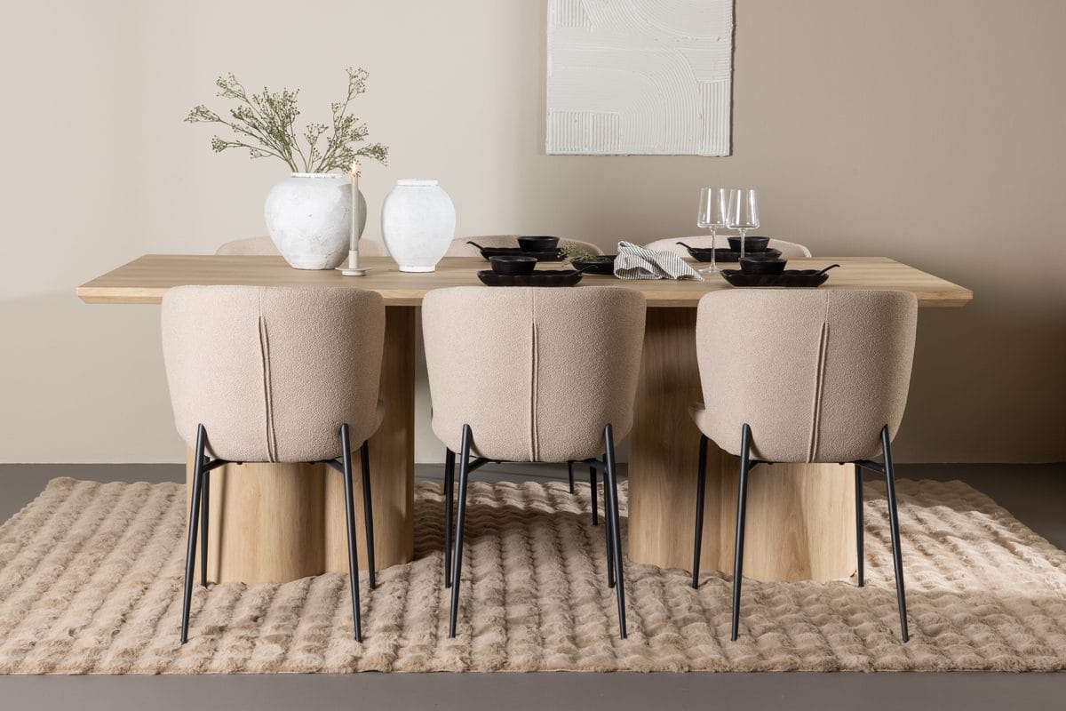 Olivia Matbord 210x100 cm med 6 Modesto Matstol -