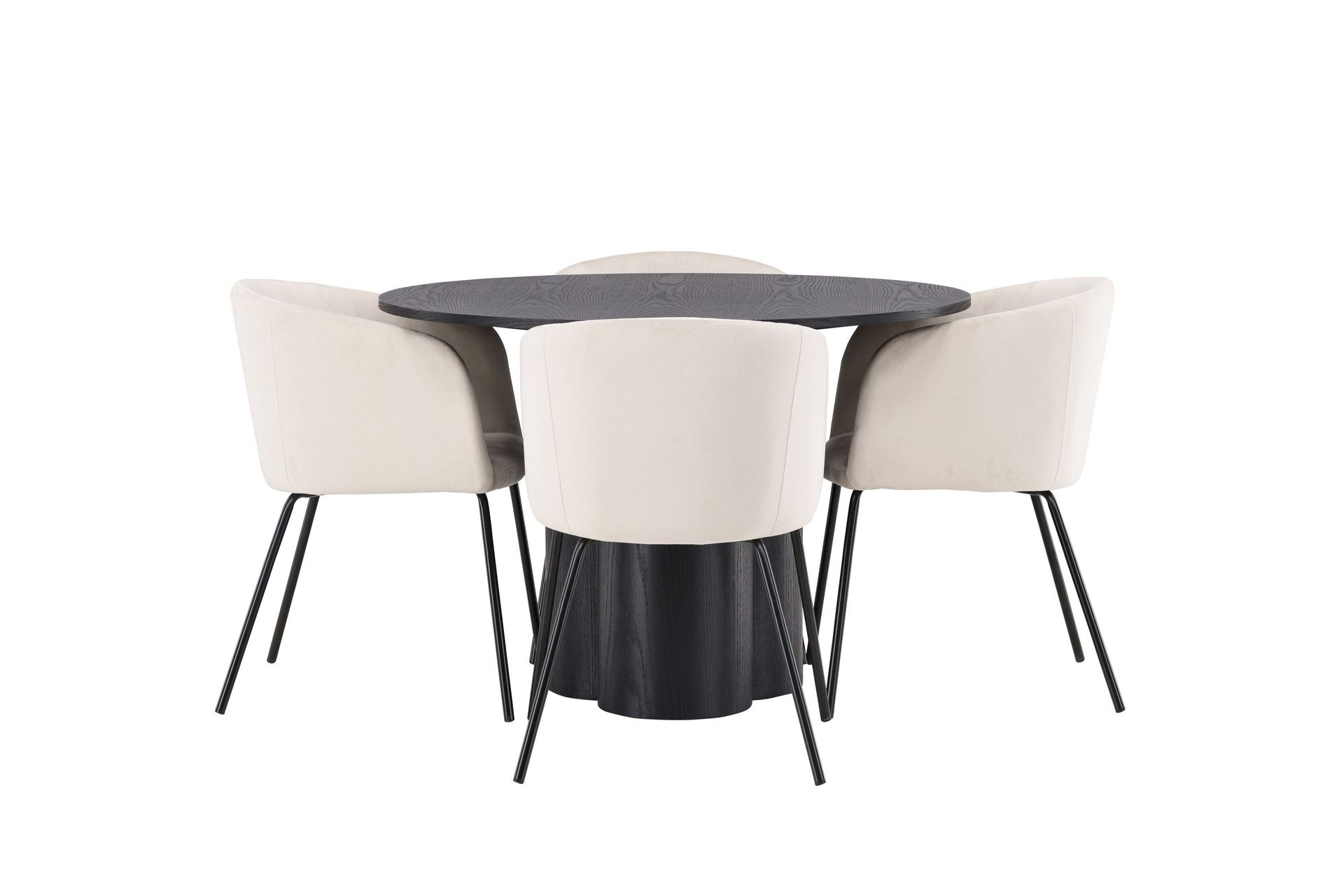 Olivia Matgrupp 110 cm Rund med 4 Berit Stolar - Beige