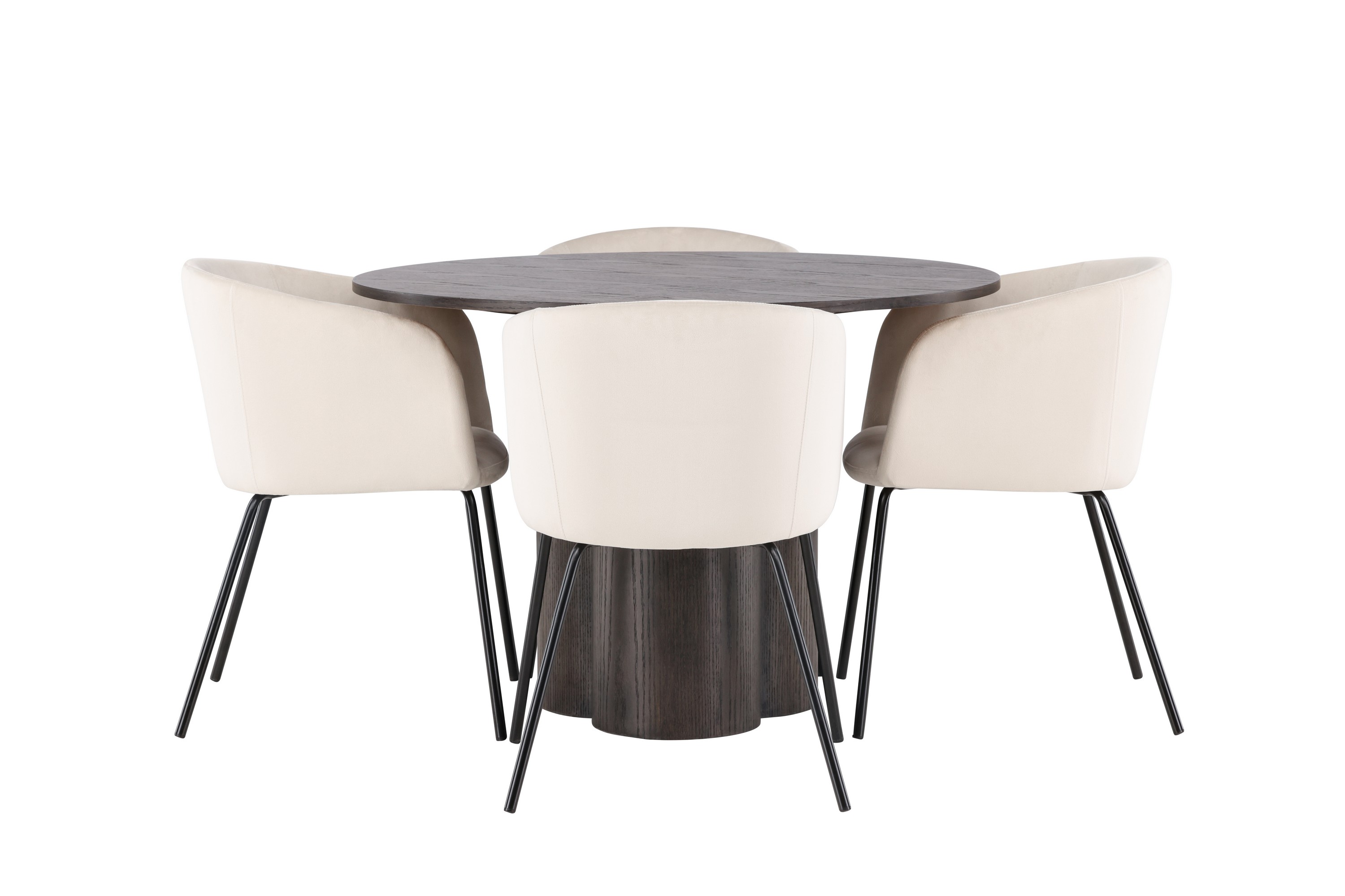 olivia matgrupp 110 cm rund med 4 berit stolar - beige