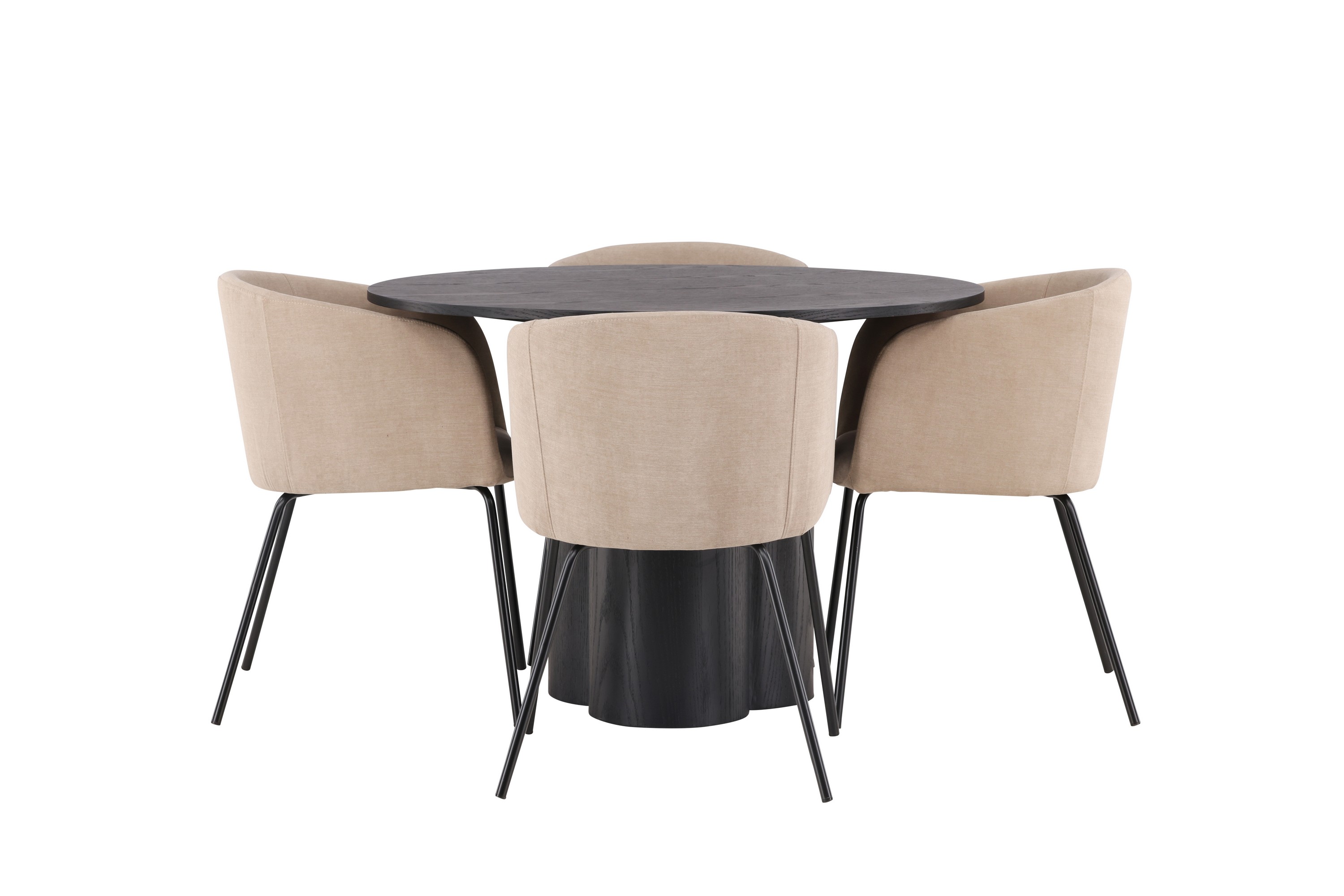 olivia matgrupp 110 cm rund med 4 berit stolar - beige