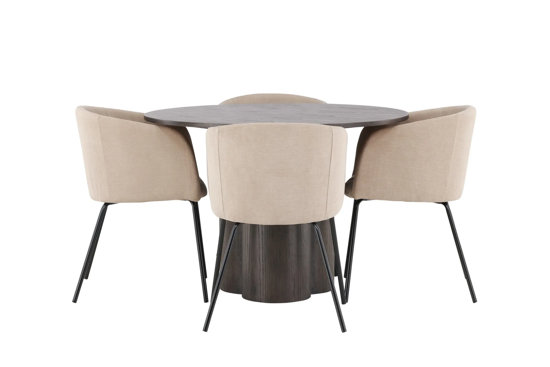 Olivia Matgrupp 110 cm Rund med 4 Berit stolar - Beige