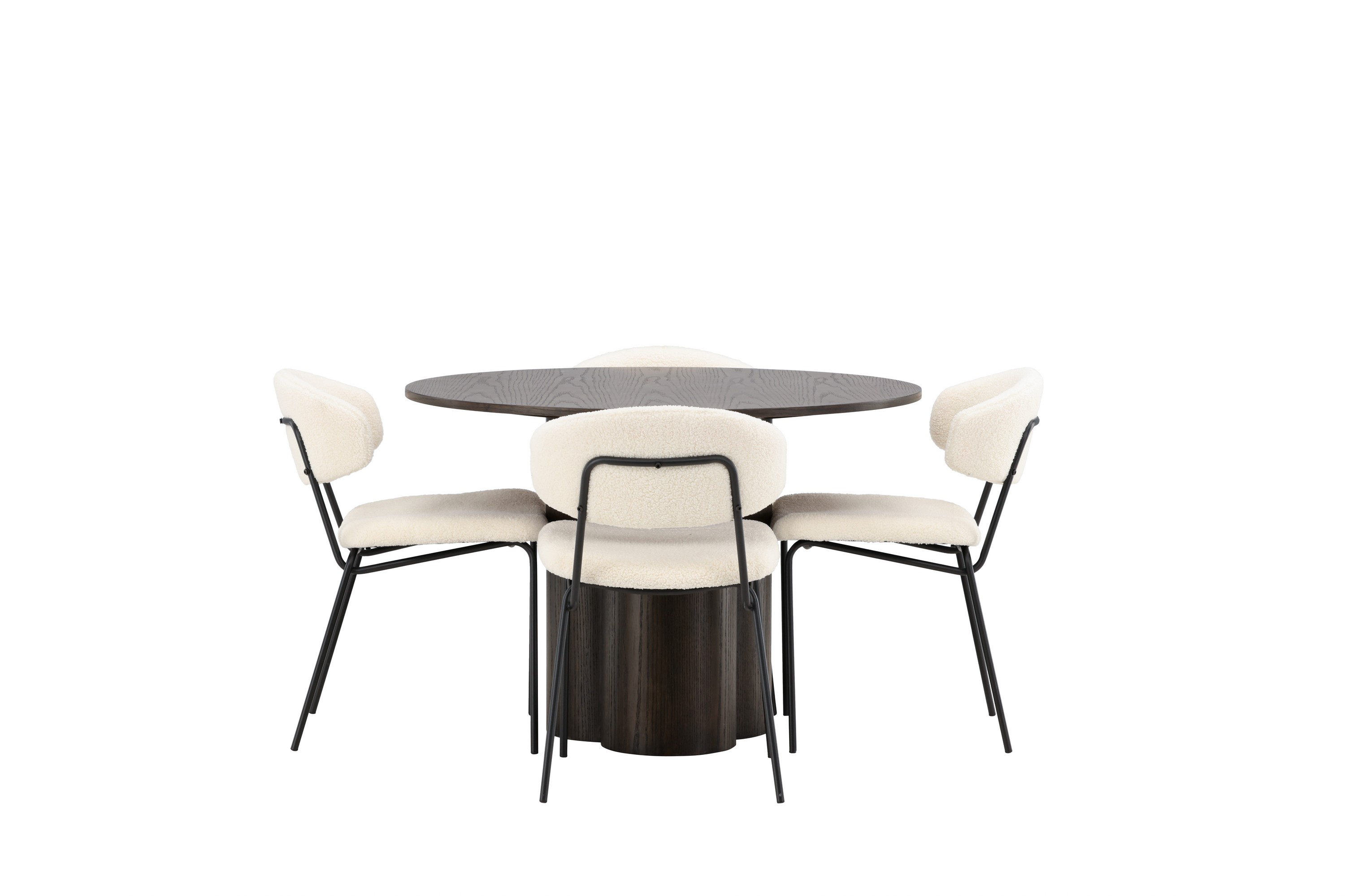 Olivia Matgrupp 110 cm Rund med 4 Chico Stolar Mocca