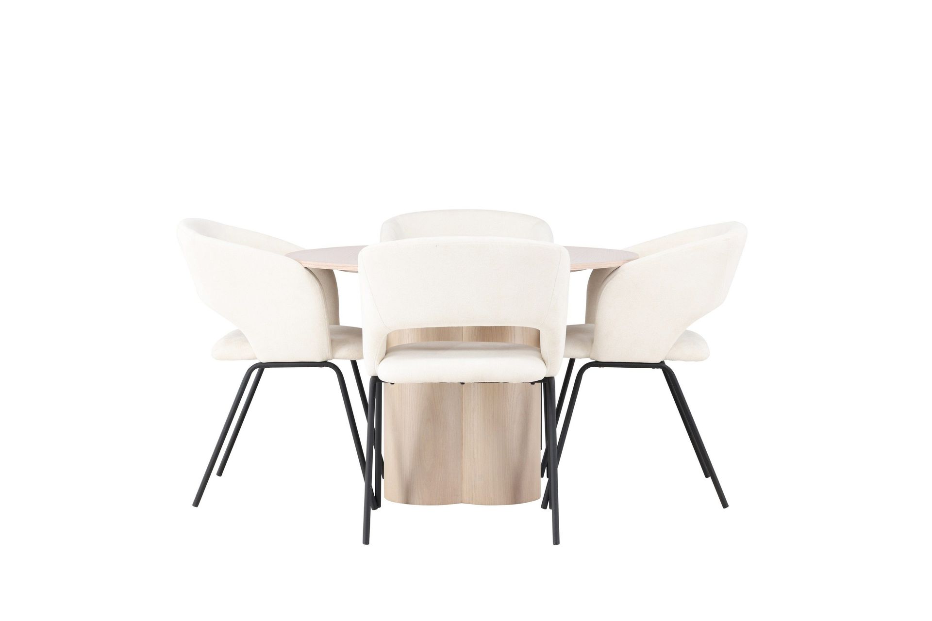 olivia matgrupp 110 cm rund med 4 day stolar - whitewash