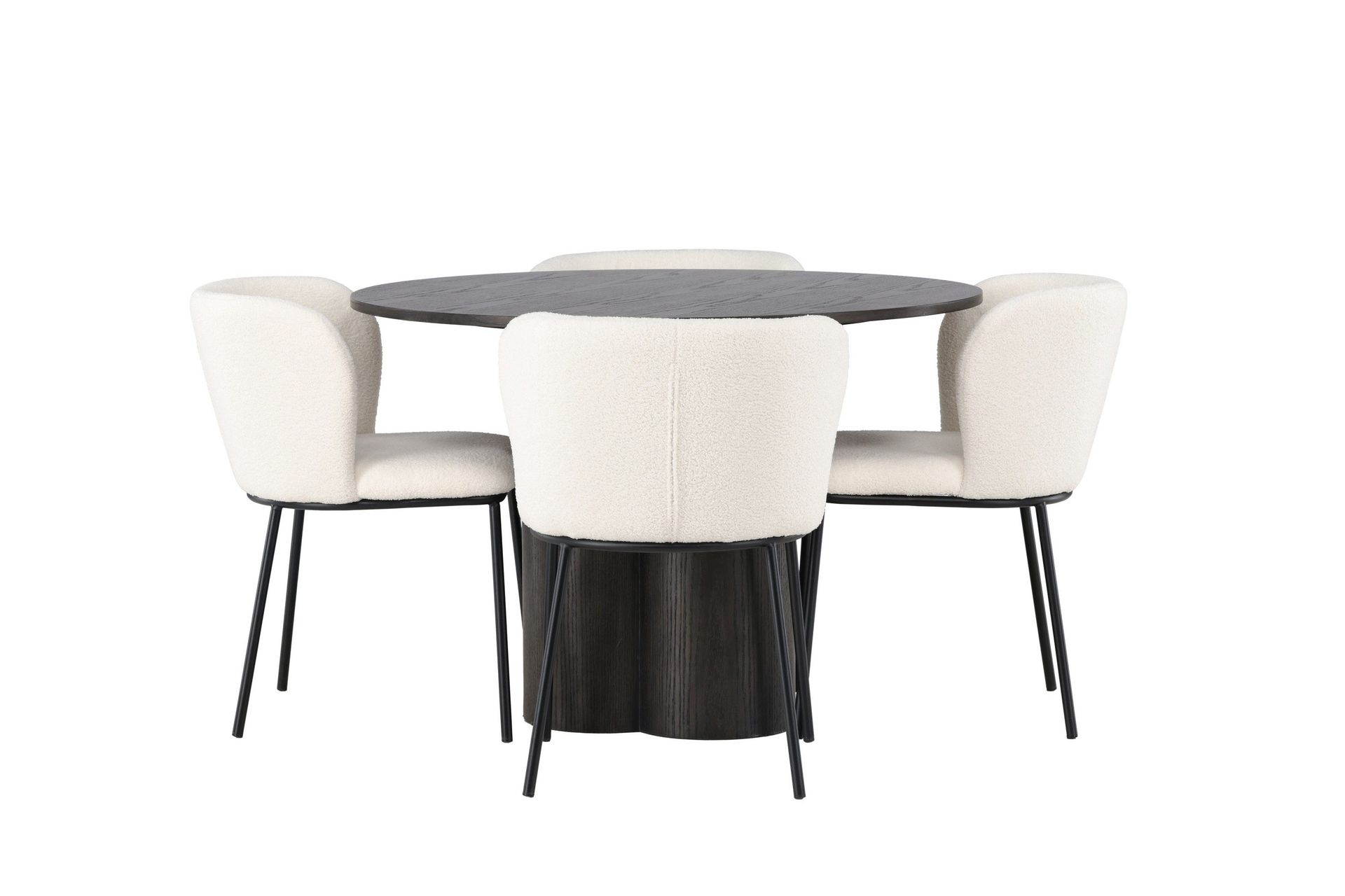 Olivia Matgrupp 110 cm Rund med 4 Edina Stolar - Mocca