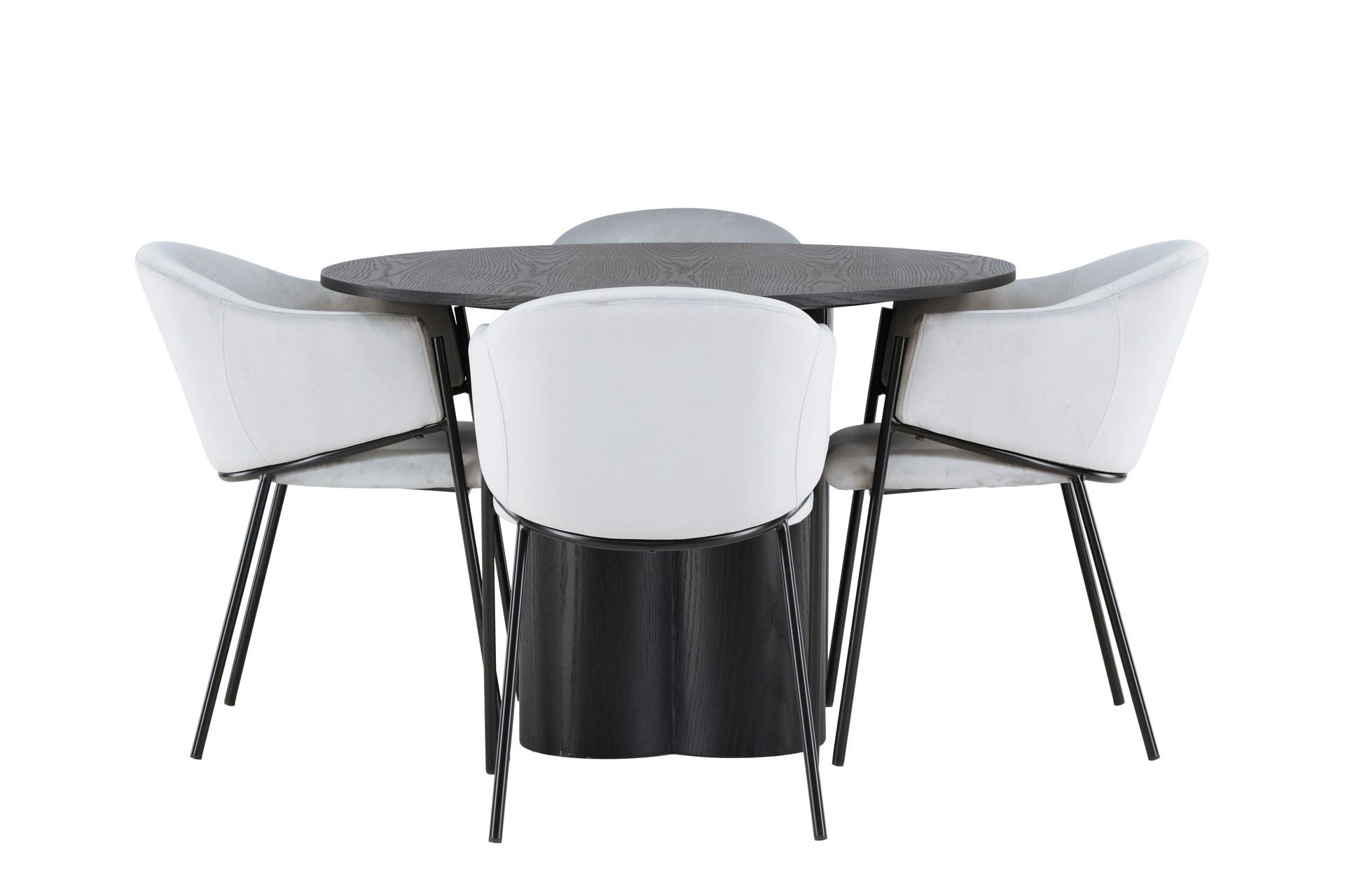 Olivia Matgrupp 110 cm Rund med 4 Evelina Stolar - Svart