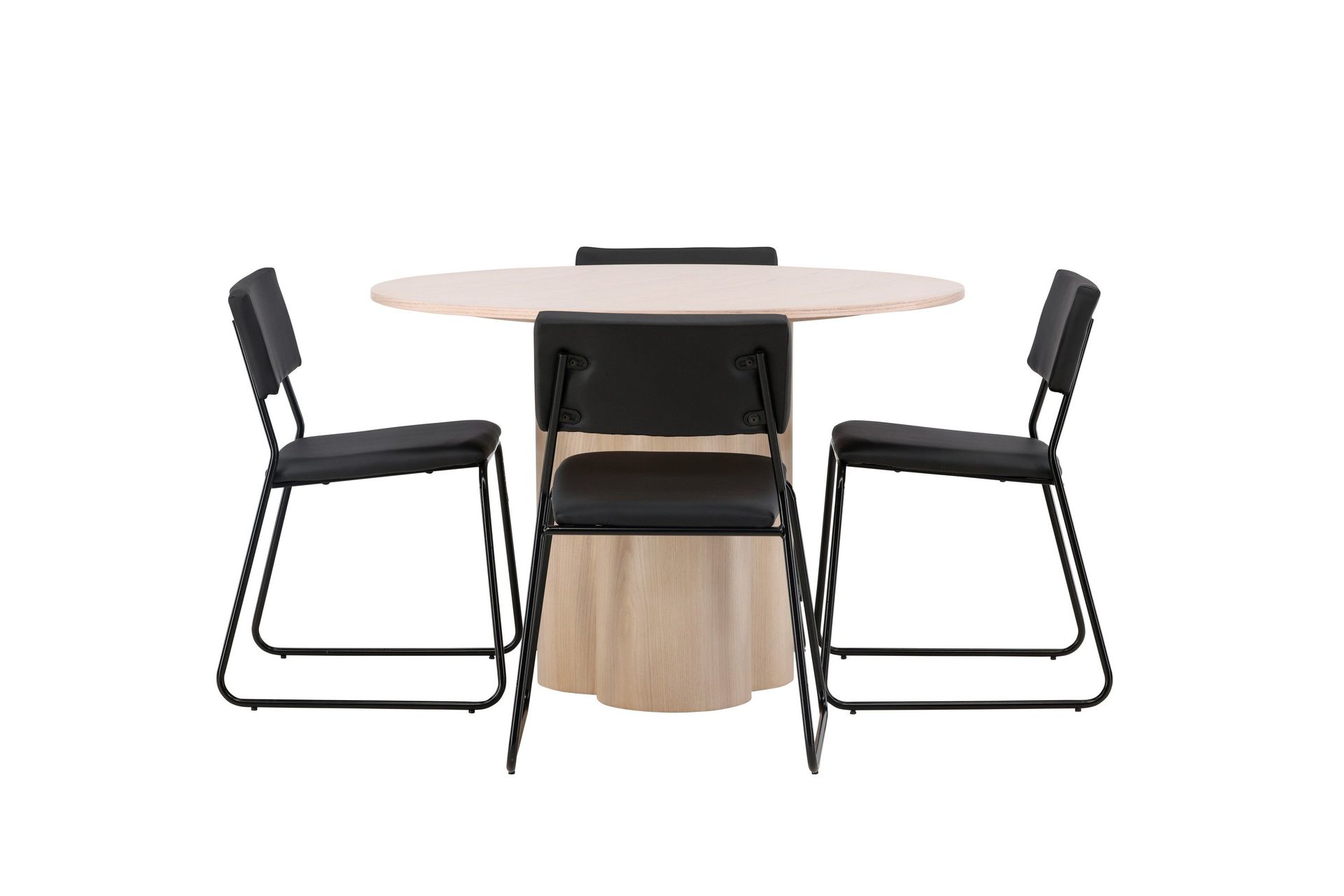 Olivia Matgrupp 110 cm Rund med 4 Kenth Stolar - Svart