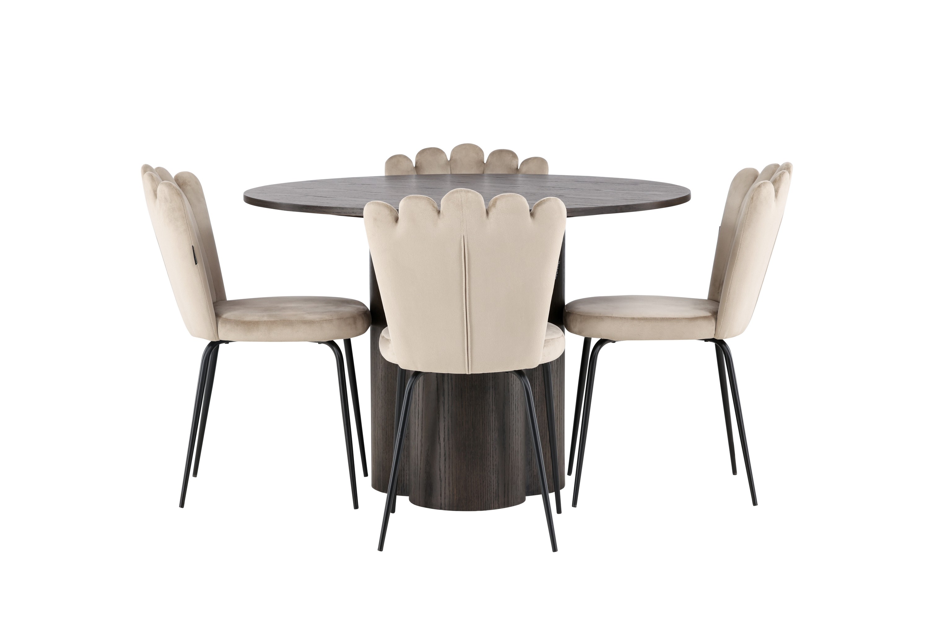 Olivia Matgrupp 110 cm Rund med 4 Limhamn stolar Beige