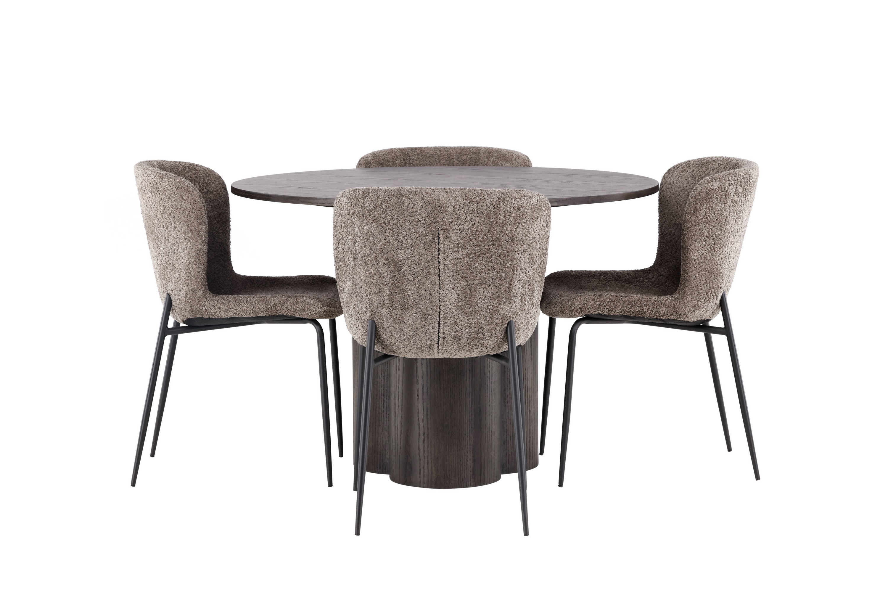 Olivia Matgrupp 110 cm Rund med 4 Modesto stolar Beige