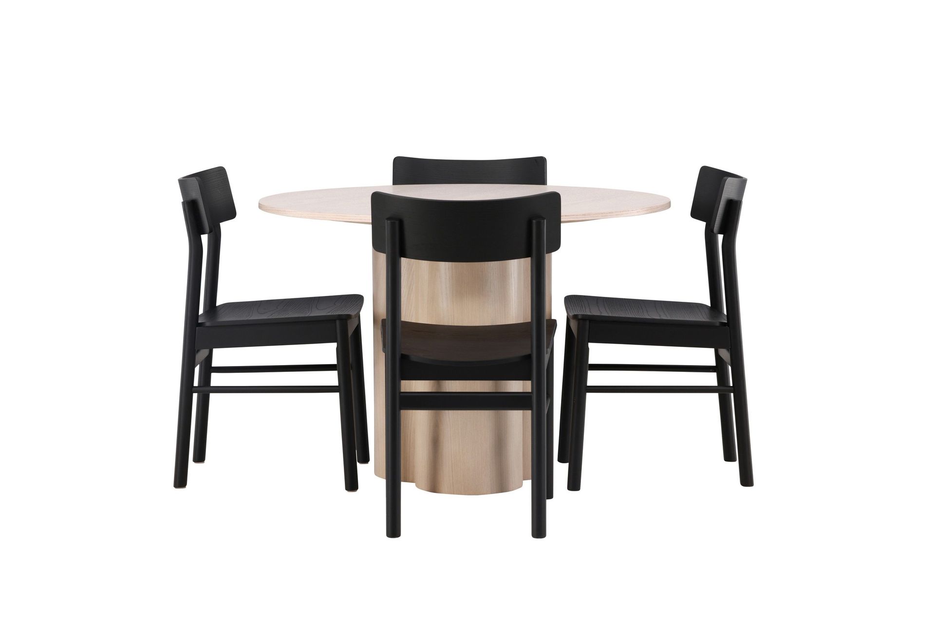 olivia matgrupp 110 cm rund med 4 montros stolar - whitewash