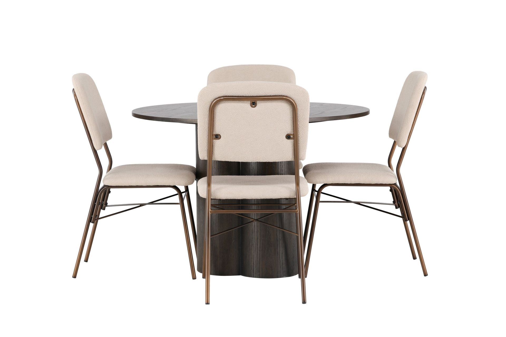 Olivia Matgrupp 110 cm Rund med 4 Seda stolar - Beige